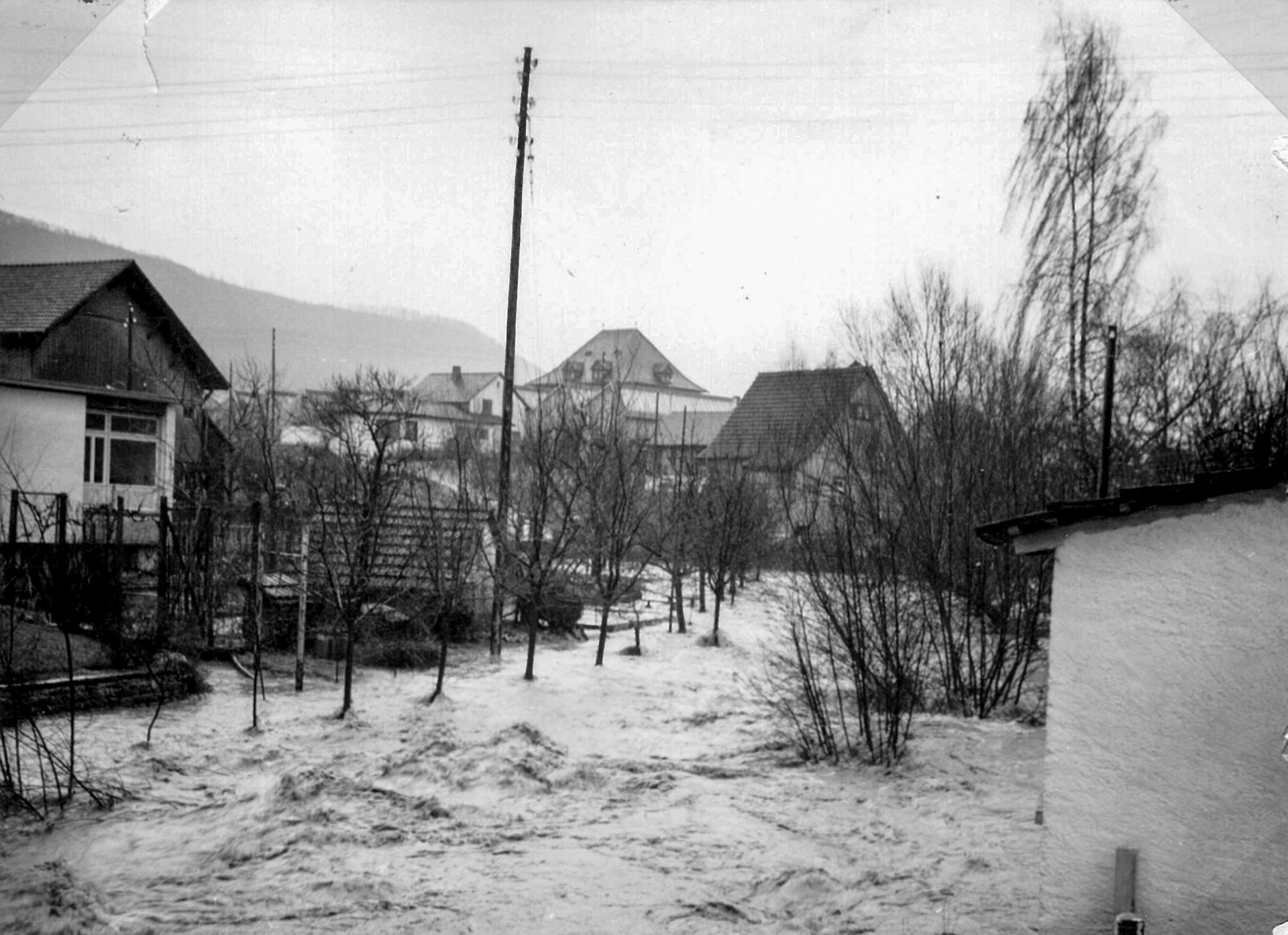 Hochwasser im Bruggbach 1956