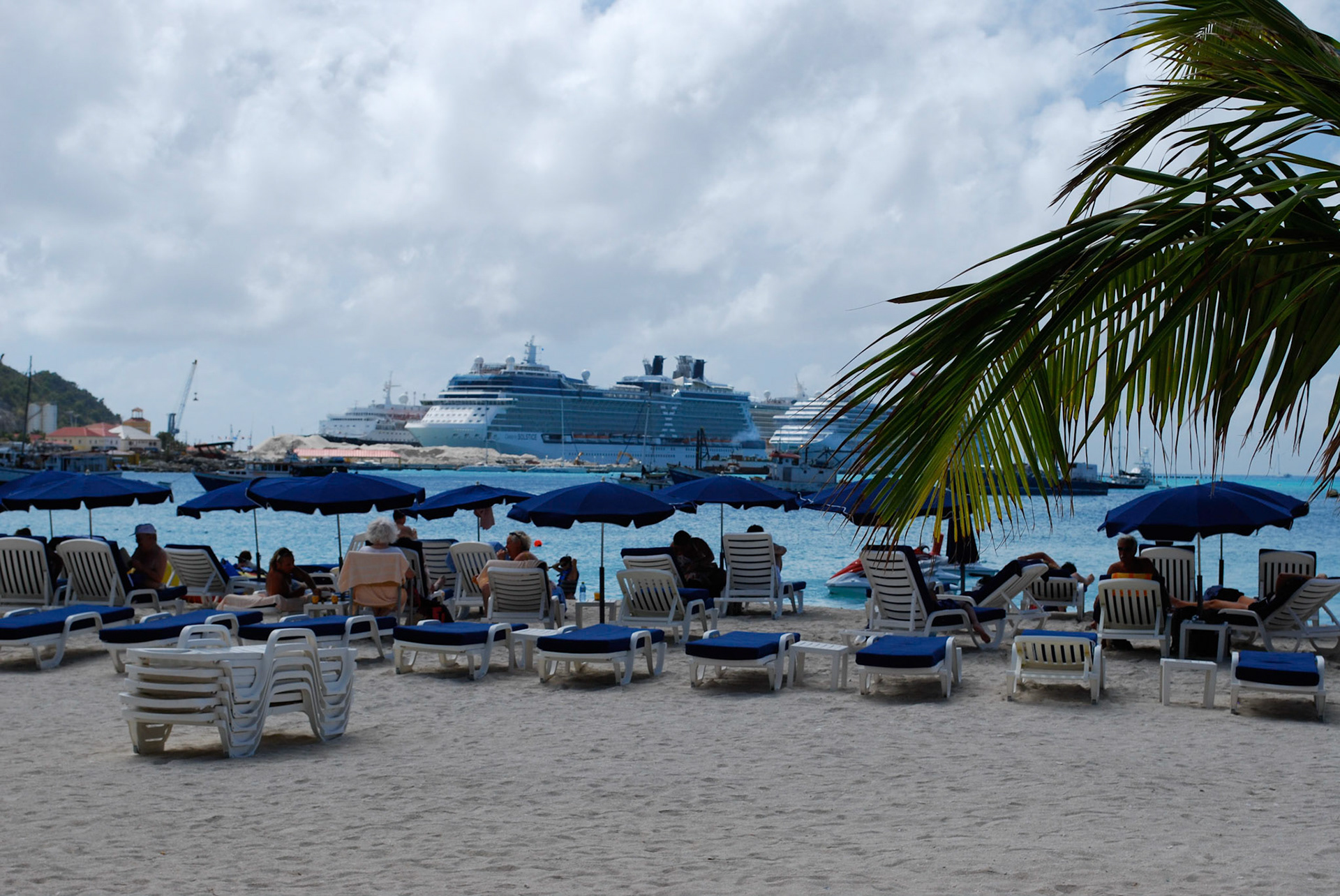 View of the Solstice from the beach near Holland House