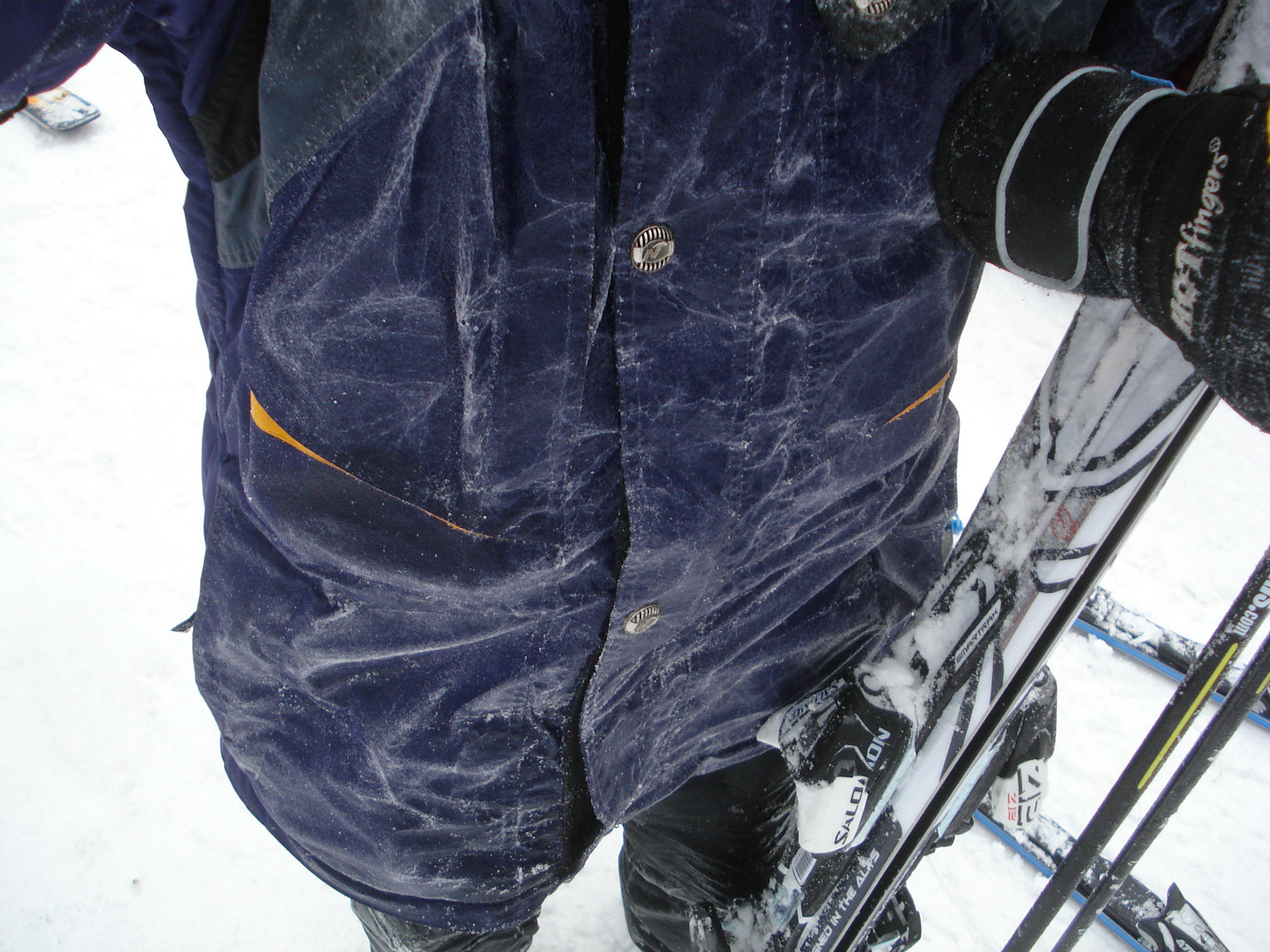Covered in ice