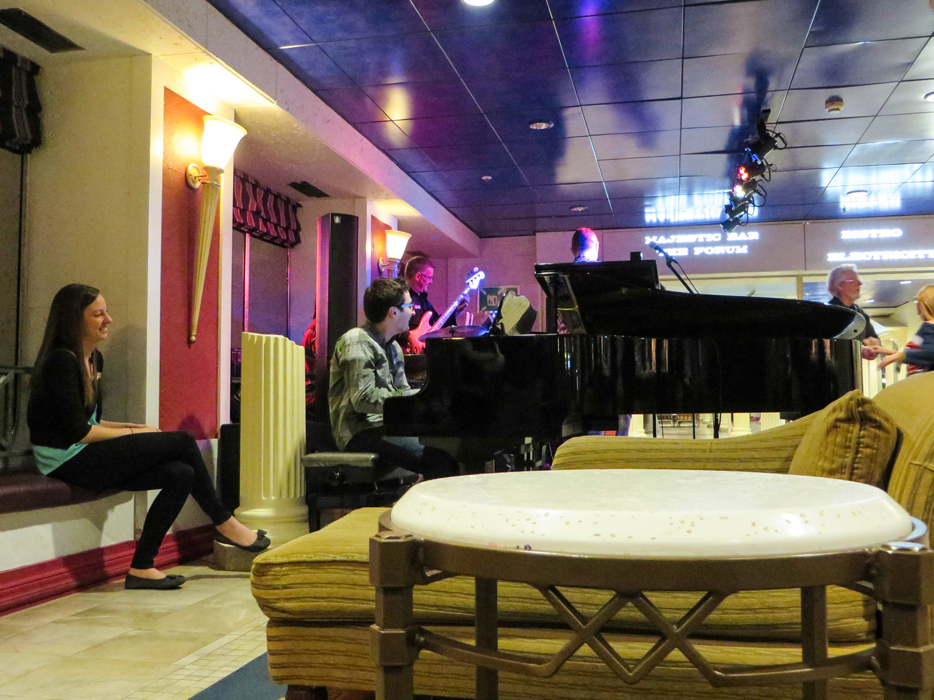 The band performing at the 21st Century Bar.