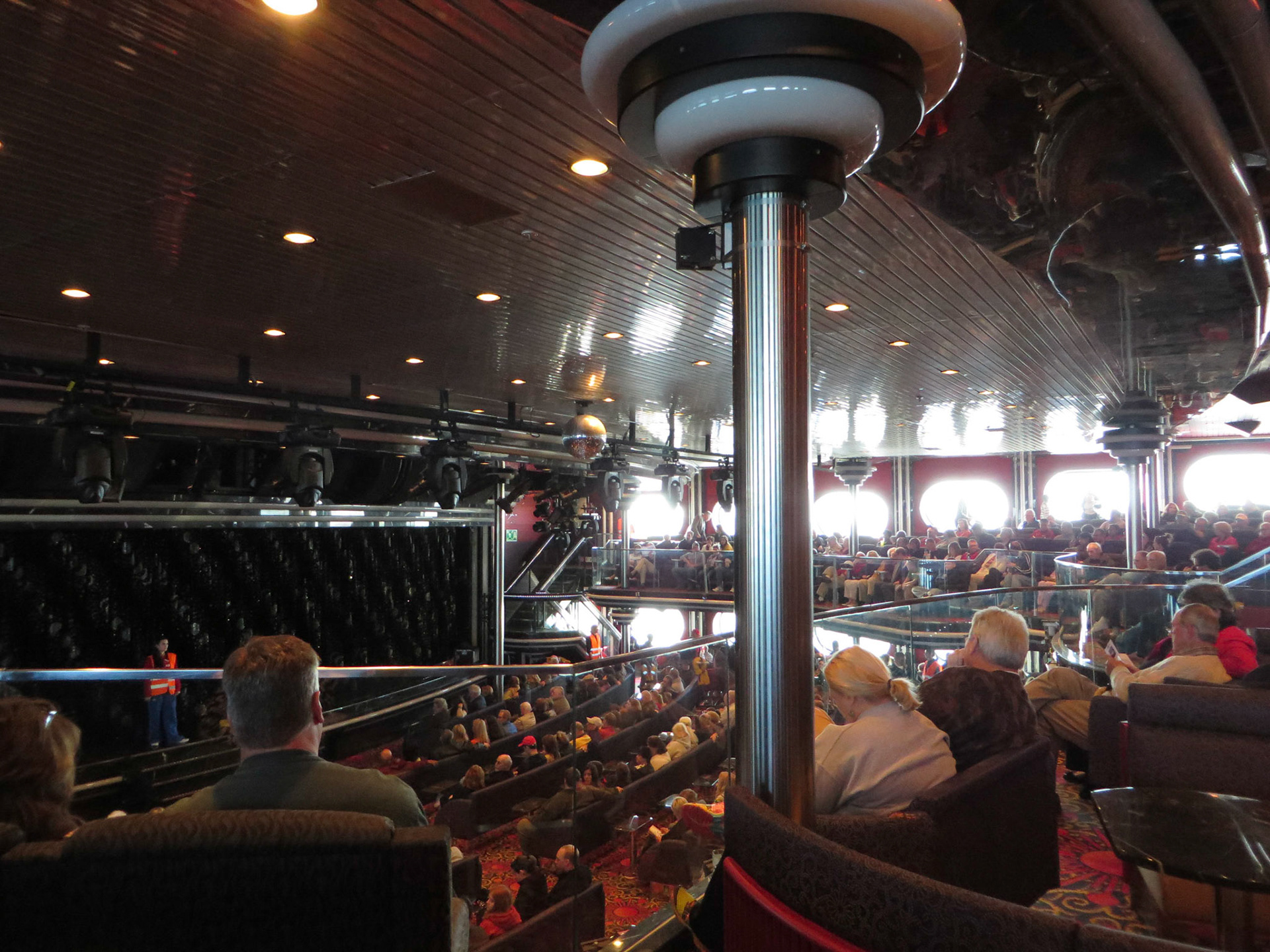 Sitting in the Universe Lounge for the required muster drill.