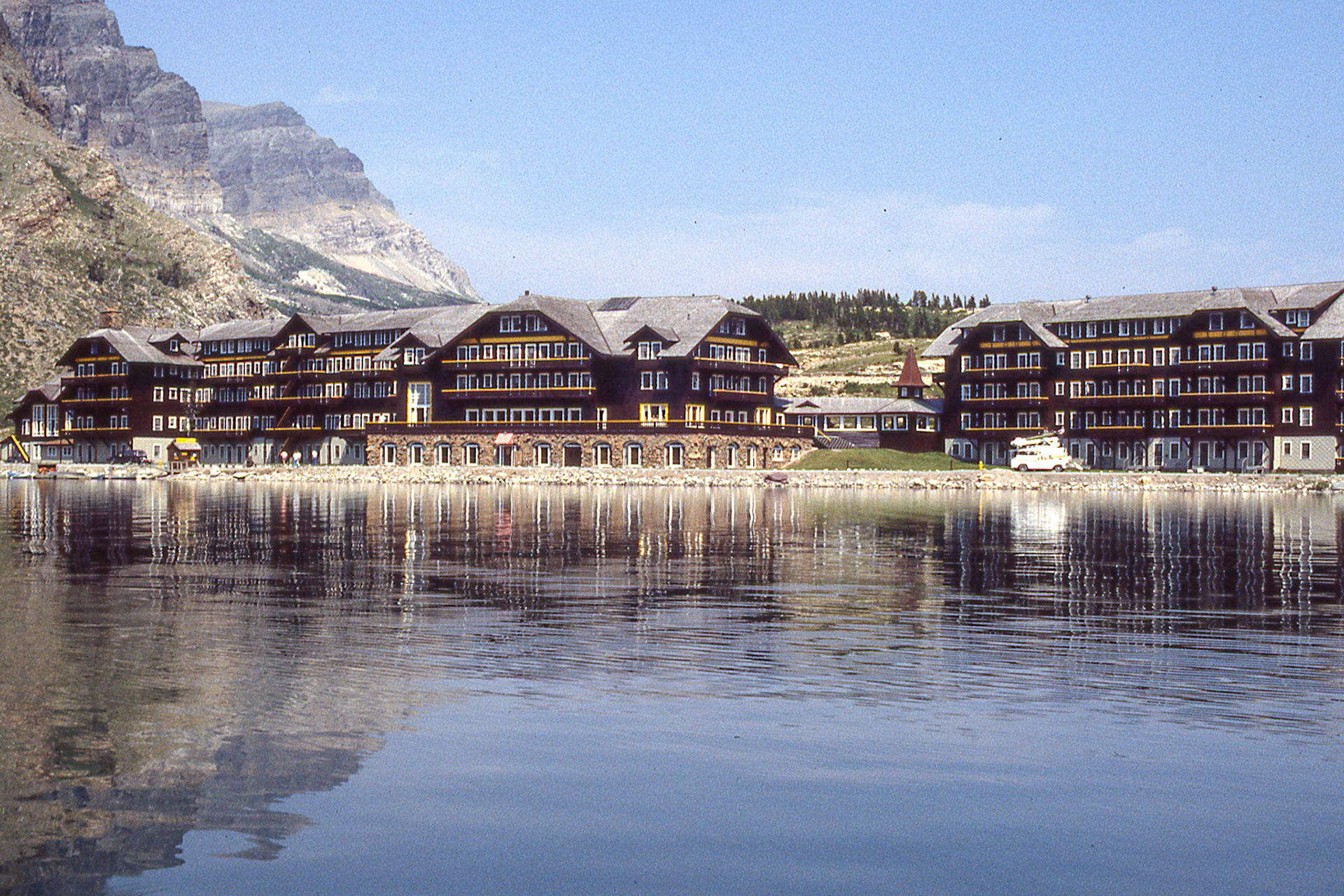 Many Glacier Hotel is located in the “Switzerland of North America,′′ in the northeastern area of Glacier National Park.