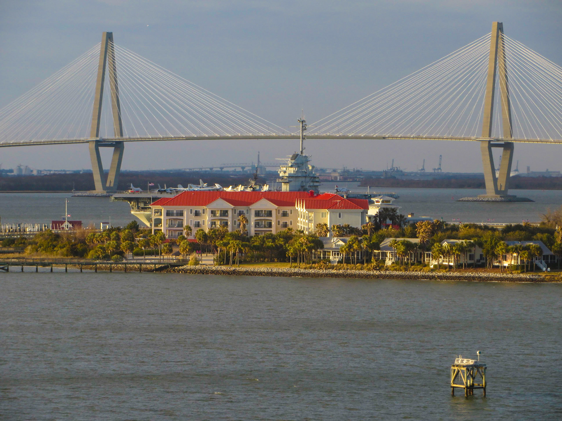 Sailing away from Charleston.