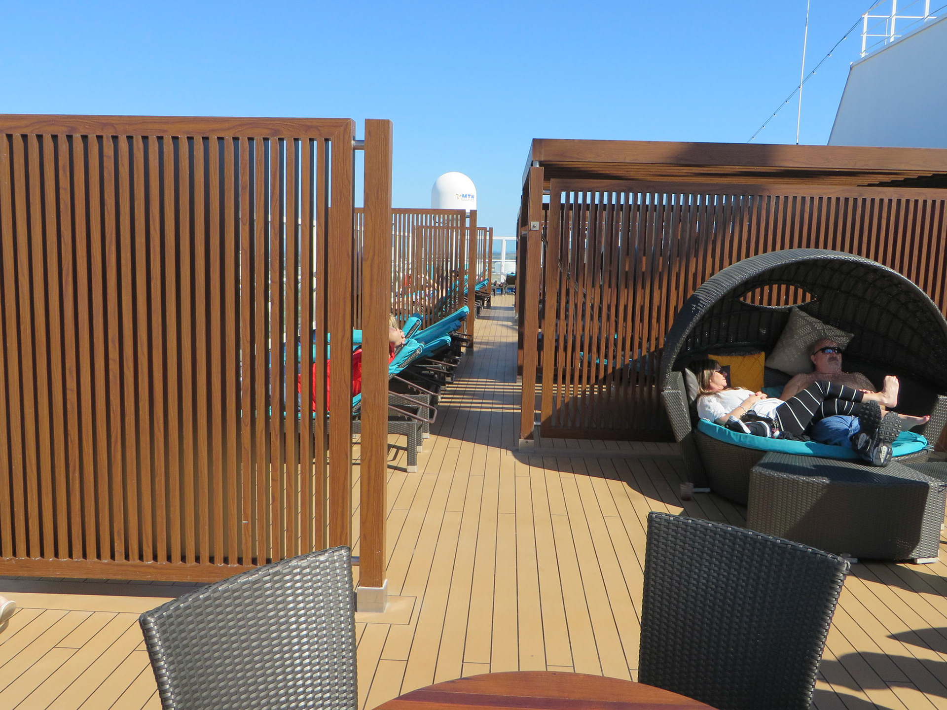 Serenity is an adults only part of the ship that spans three decks