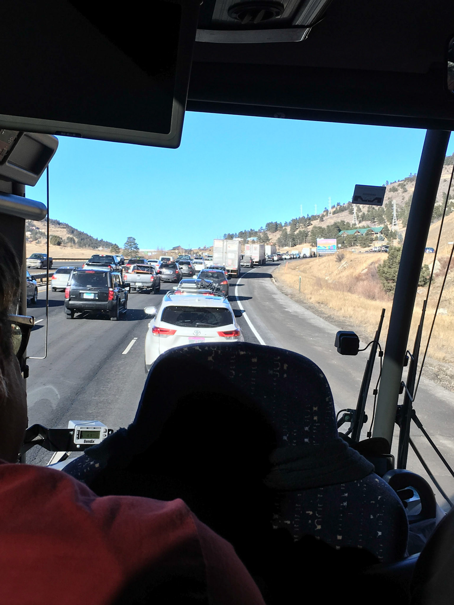 Slow traffic leading out of Denver. This set us back at least a half hour of Saturday skiing.