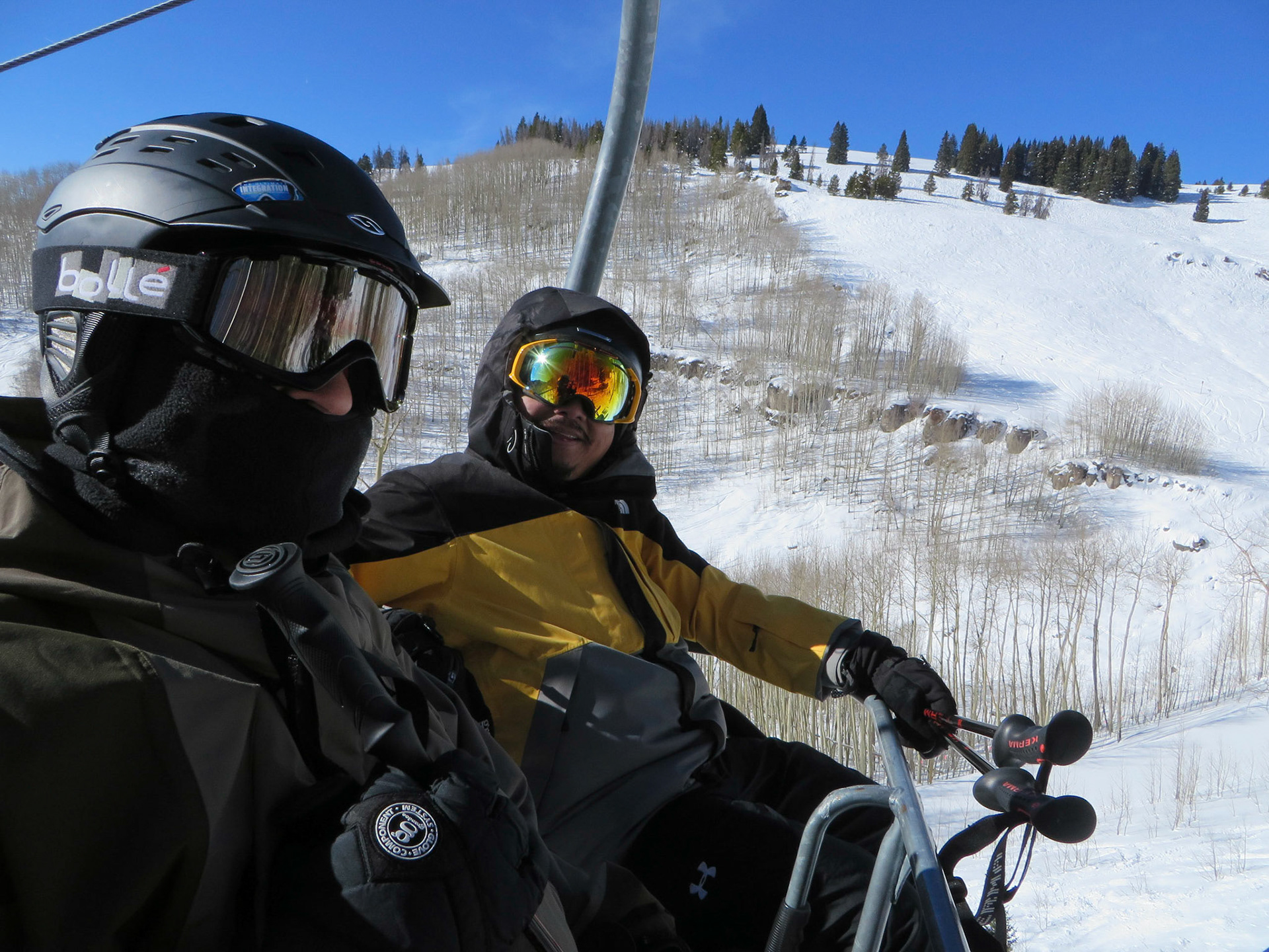 Mike and Alan on the Orient Express lift