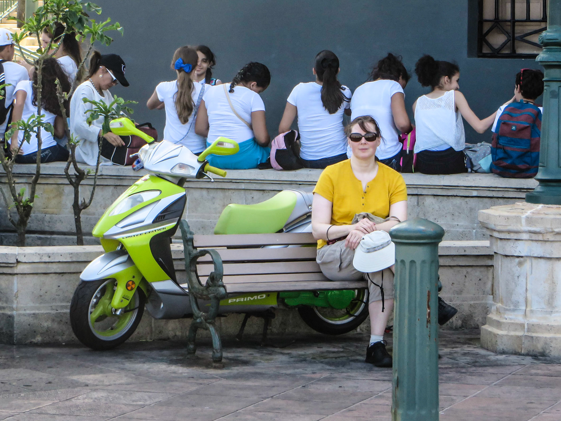 Michele hangs with the students