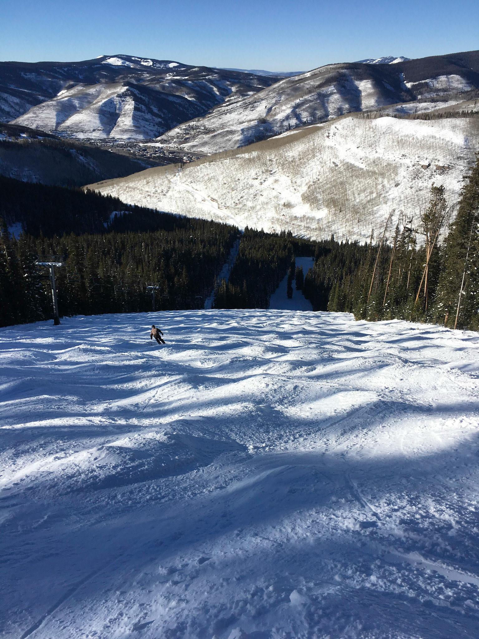 Mike crushing the moguls on Highline