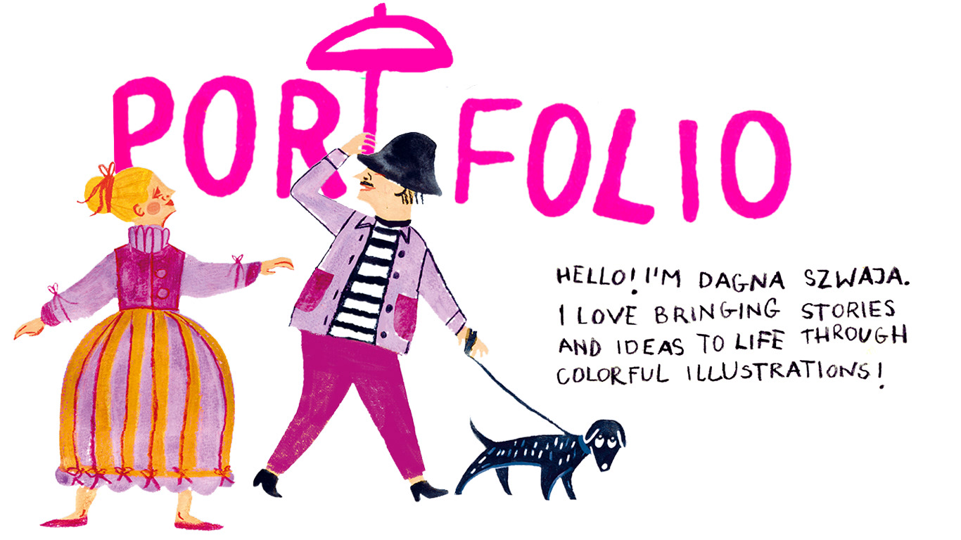 Colorful illustration of a woman and a man walking a dog