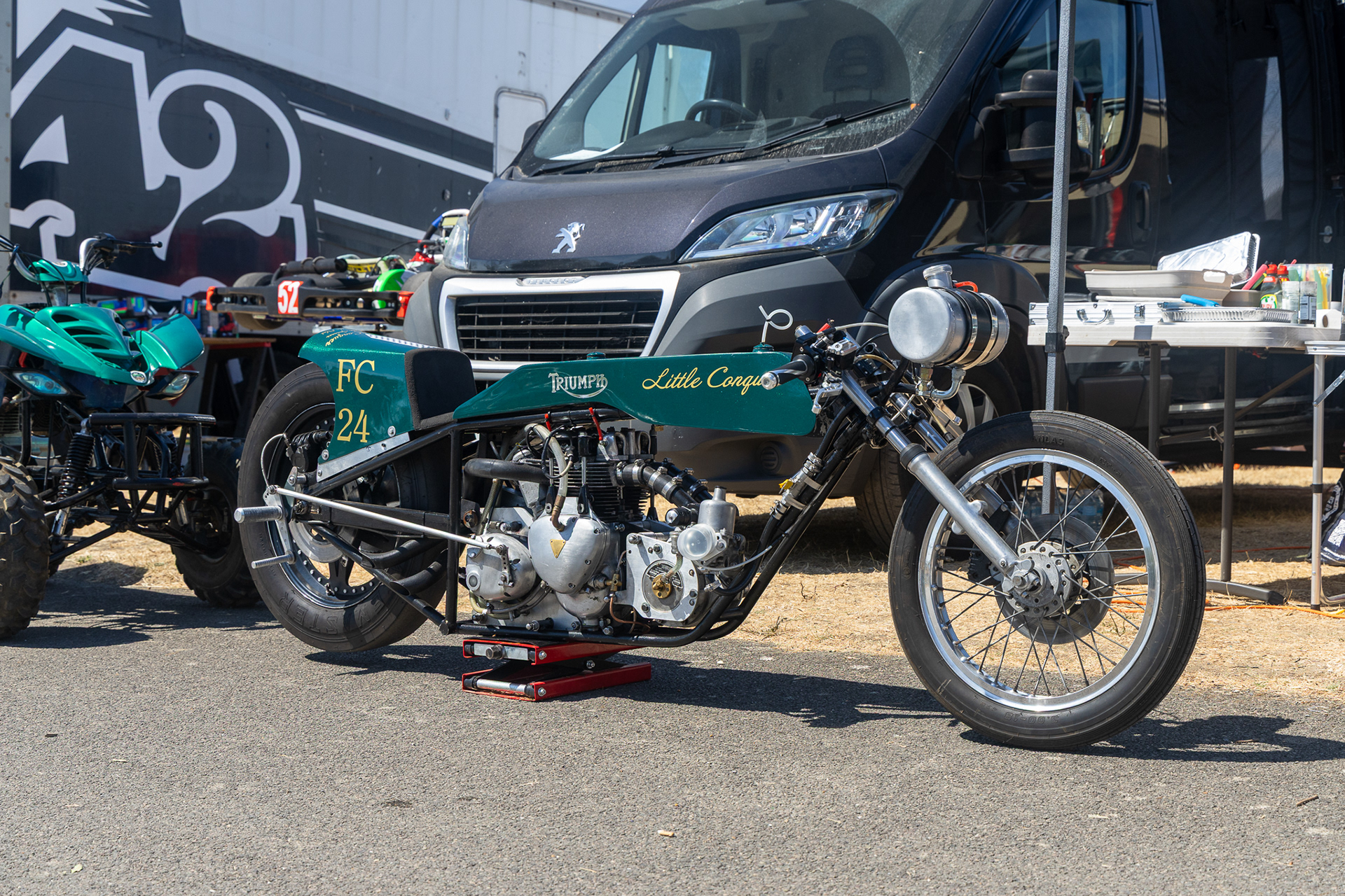 Single Triumph engined supercharged machine