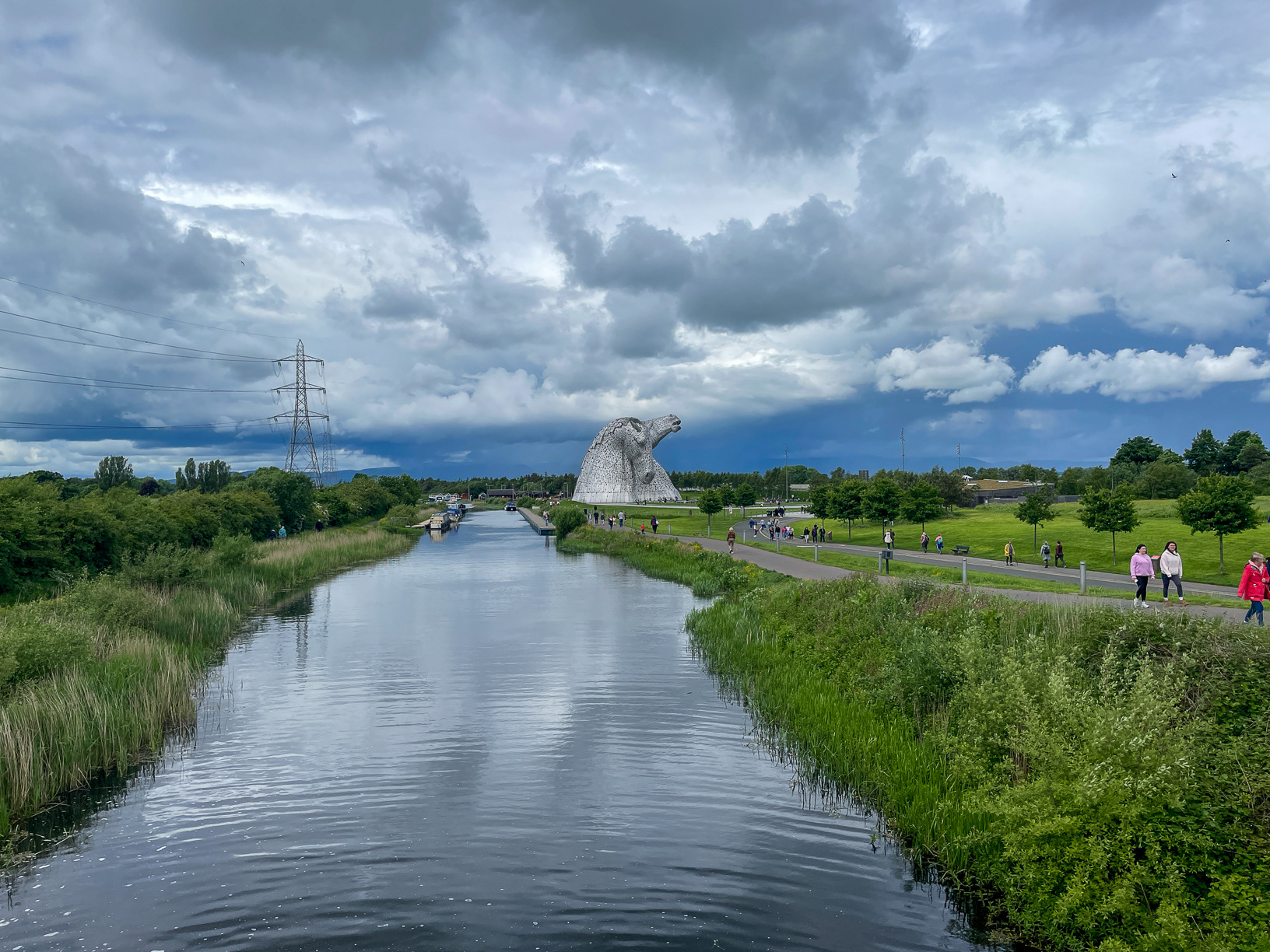 View towards the Kelpies along the canal! 