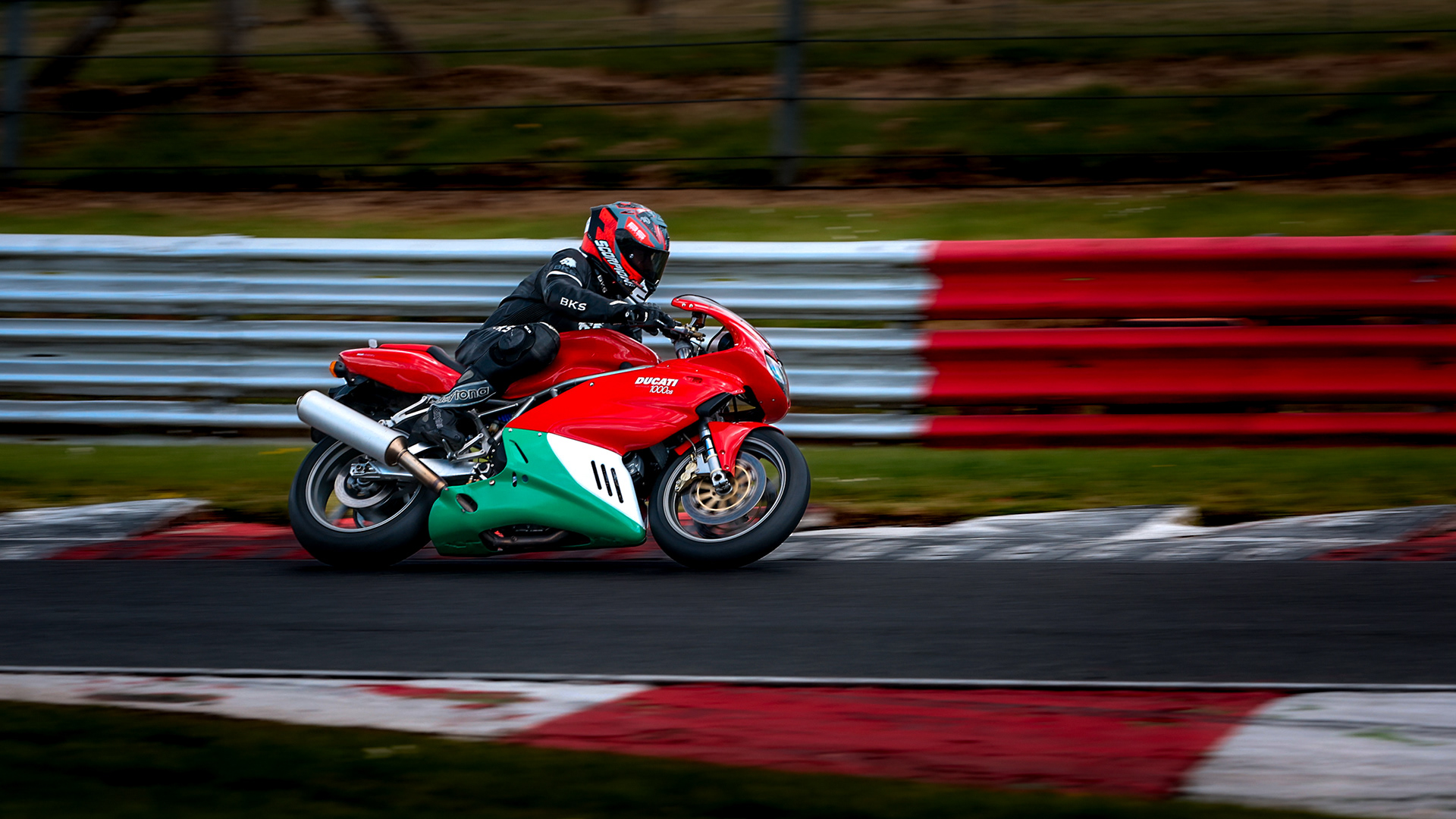 Old bloke on an old bike at an old circuit!