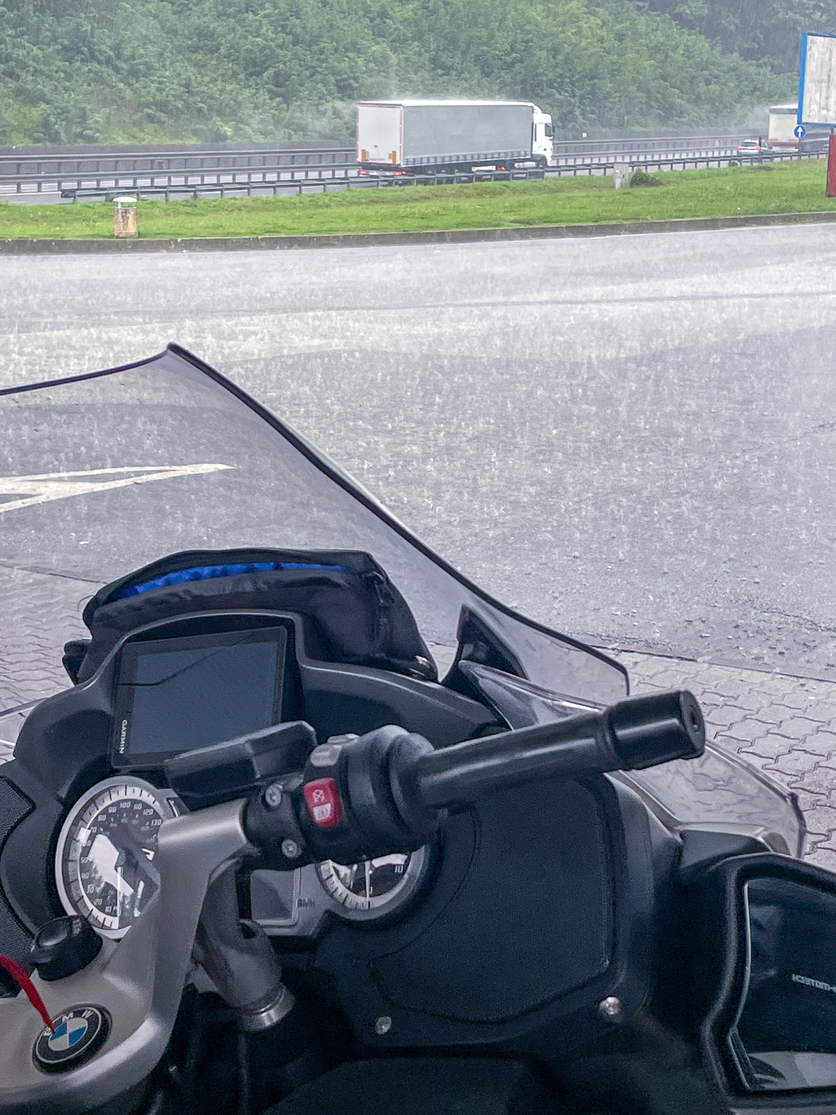 As we closed in on the Alps the rains arrived! The RT is brilliant for keeping most of the rain off, but only if you can keep moving, so we got into our waterproofs and just pushed on! We passed through alps via the Frejus Tunnel and rolled into Lyon for a late supper and hotel.