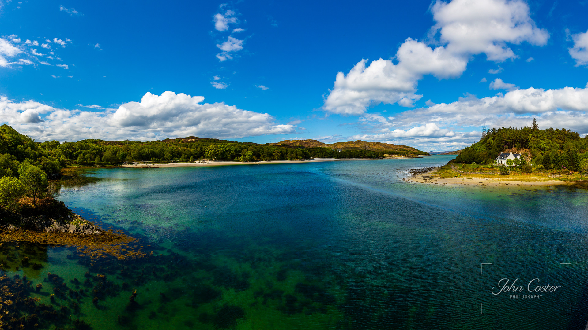 Silver Sands of Morar viewed from Morar Bridge