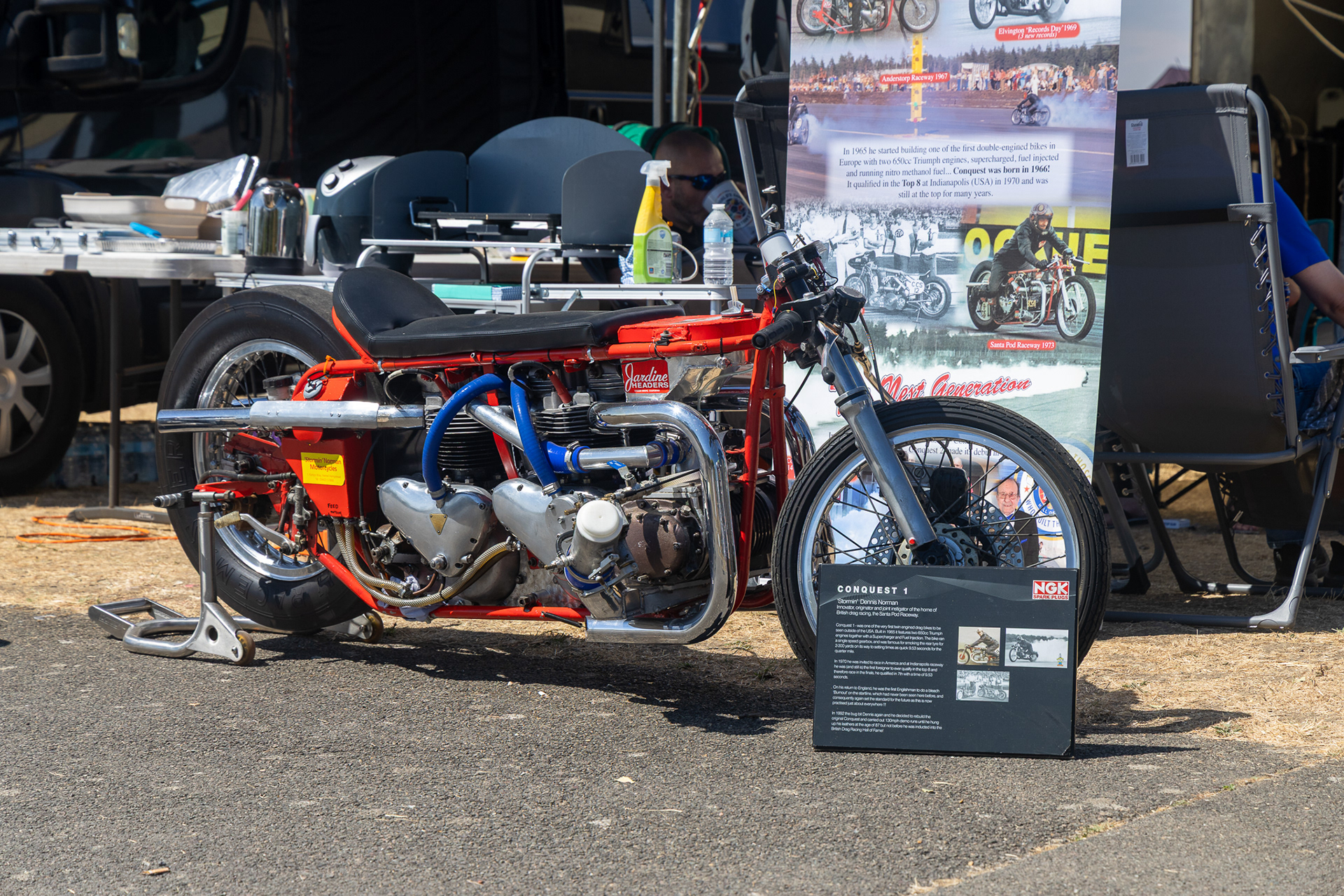 A twin Triumph engined supercharged machine