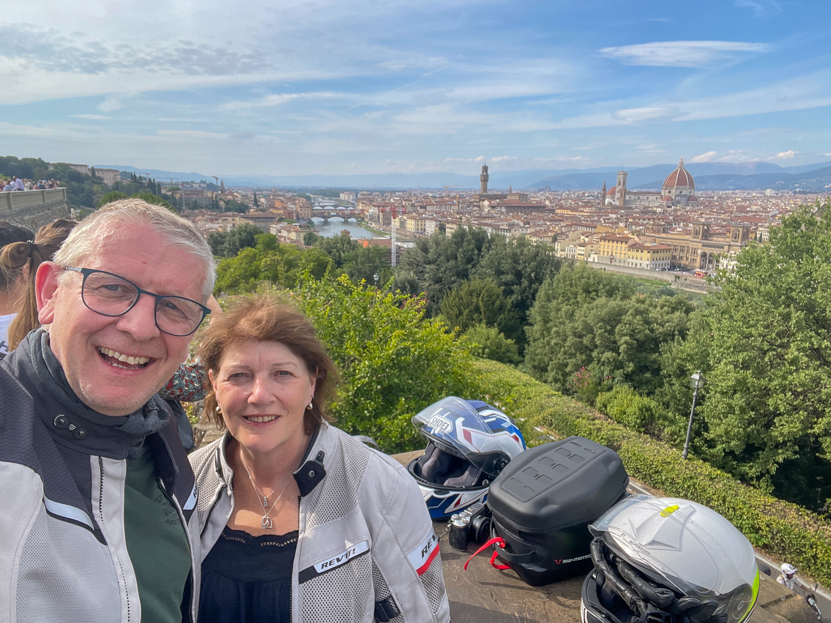 Rather than ride around Florence, I decided to ride through the middle and enjoy a quick stop on the Piazza Michelangelo and enjoy the view
