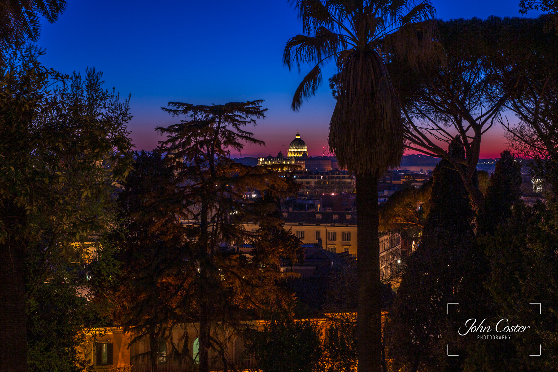 Sunset viewed from Pincio Terrace 