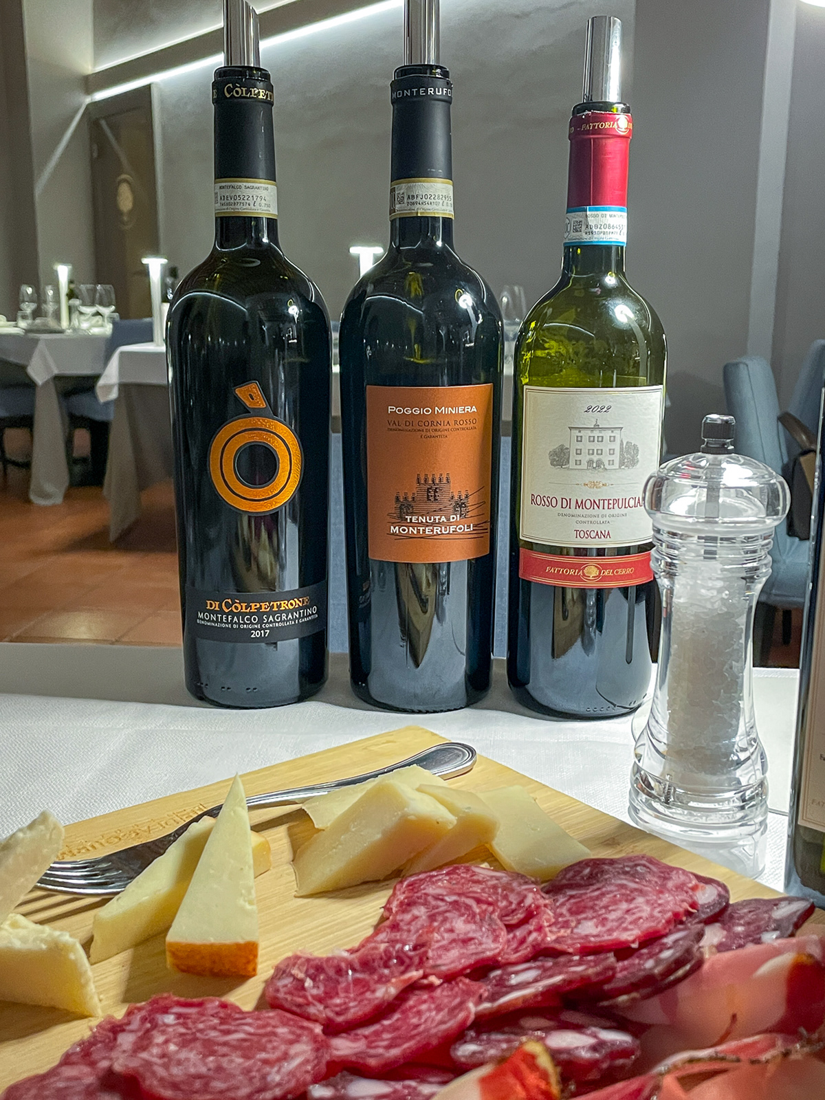 Our first evening at we enjoyed a meal with chosen wines by the chef! All rather good! 