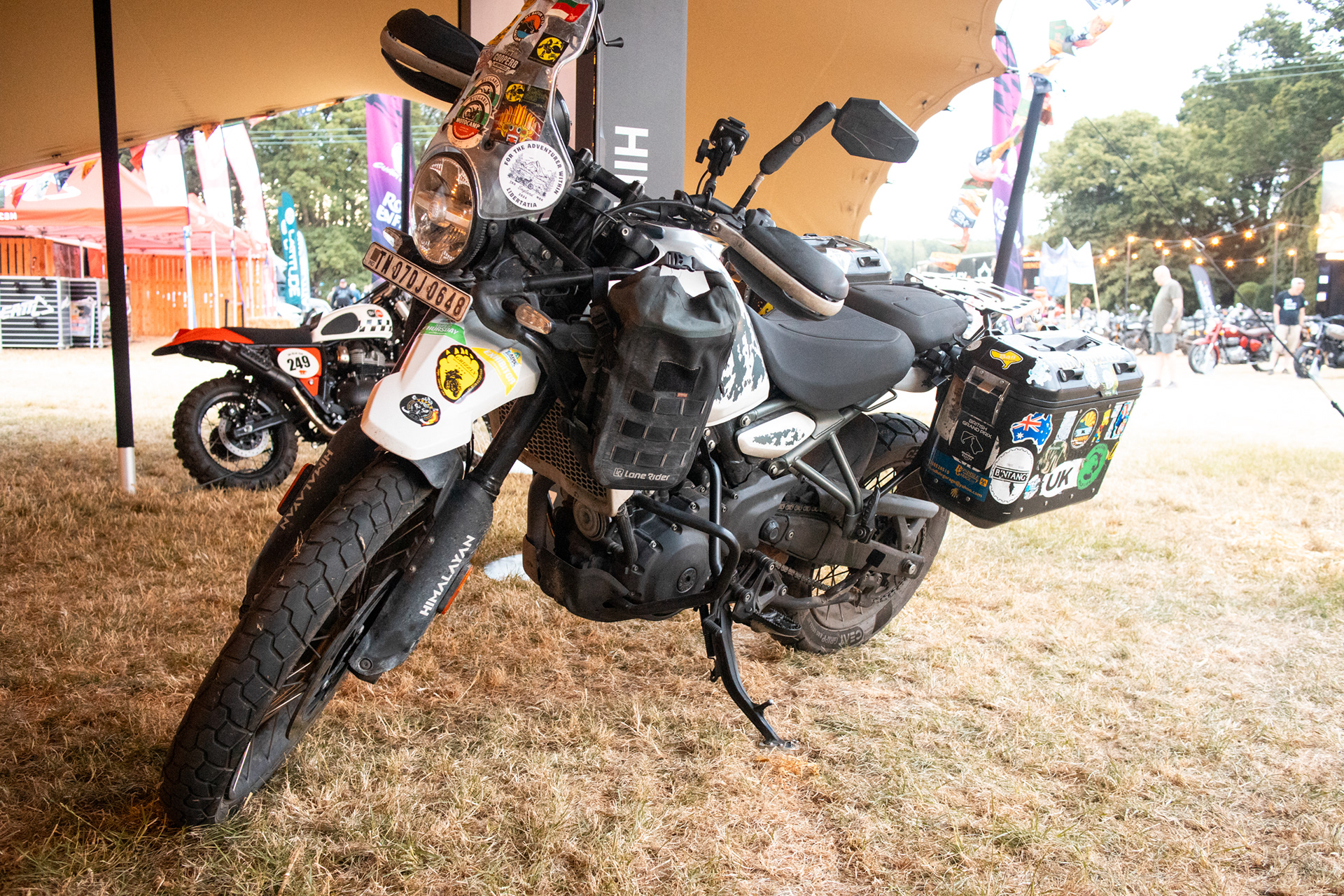This 450 Himalayan has been ridden over land from India to attend this event!
