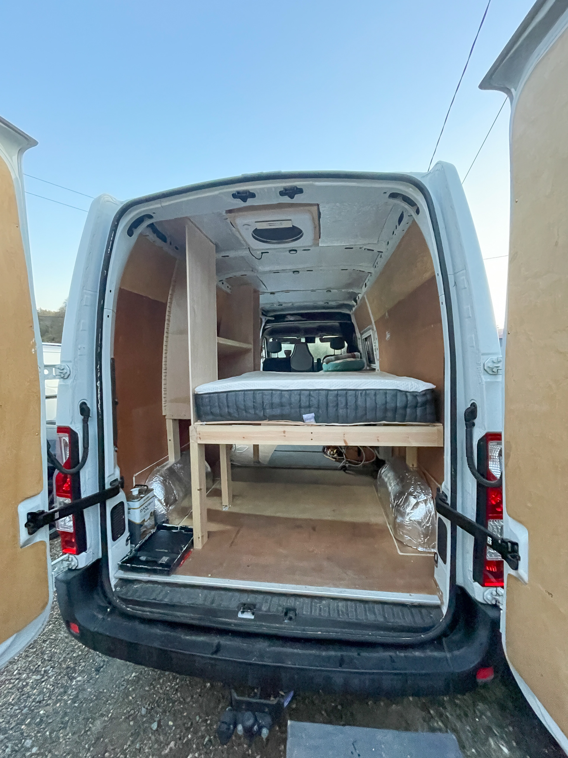 Current bed solution until I can design and fabricate a Murphy Bed Frame!