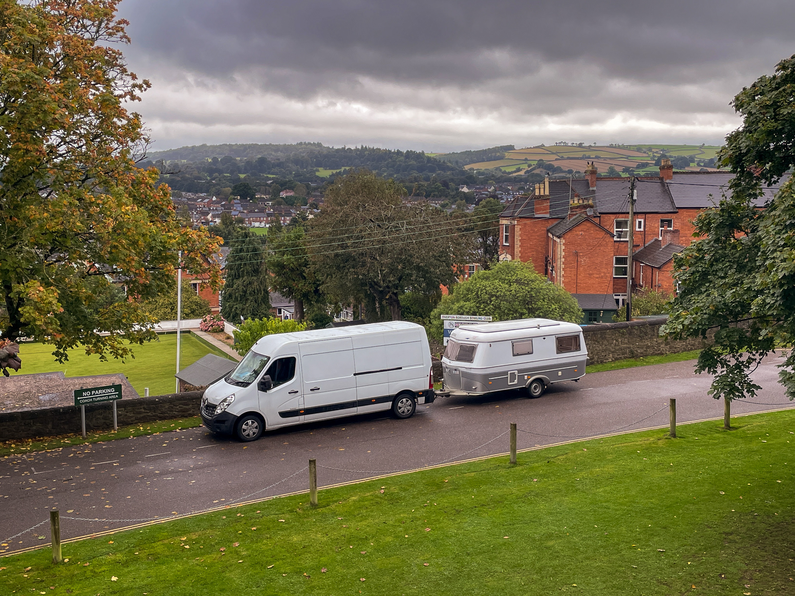 With the Eriba in tow makes for a 12m road train. Bit of bugger when you arrive at the end of the car park to a dead end and have to reverse 300 meters back! Earned some credits from a couple of passers by who commented how well I reversed this lot out! 