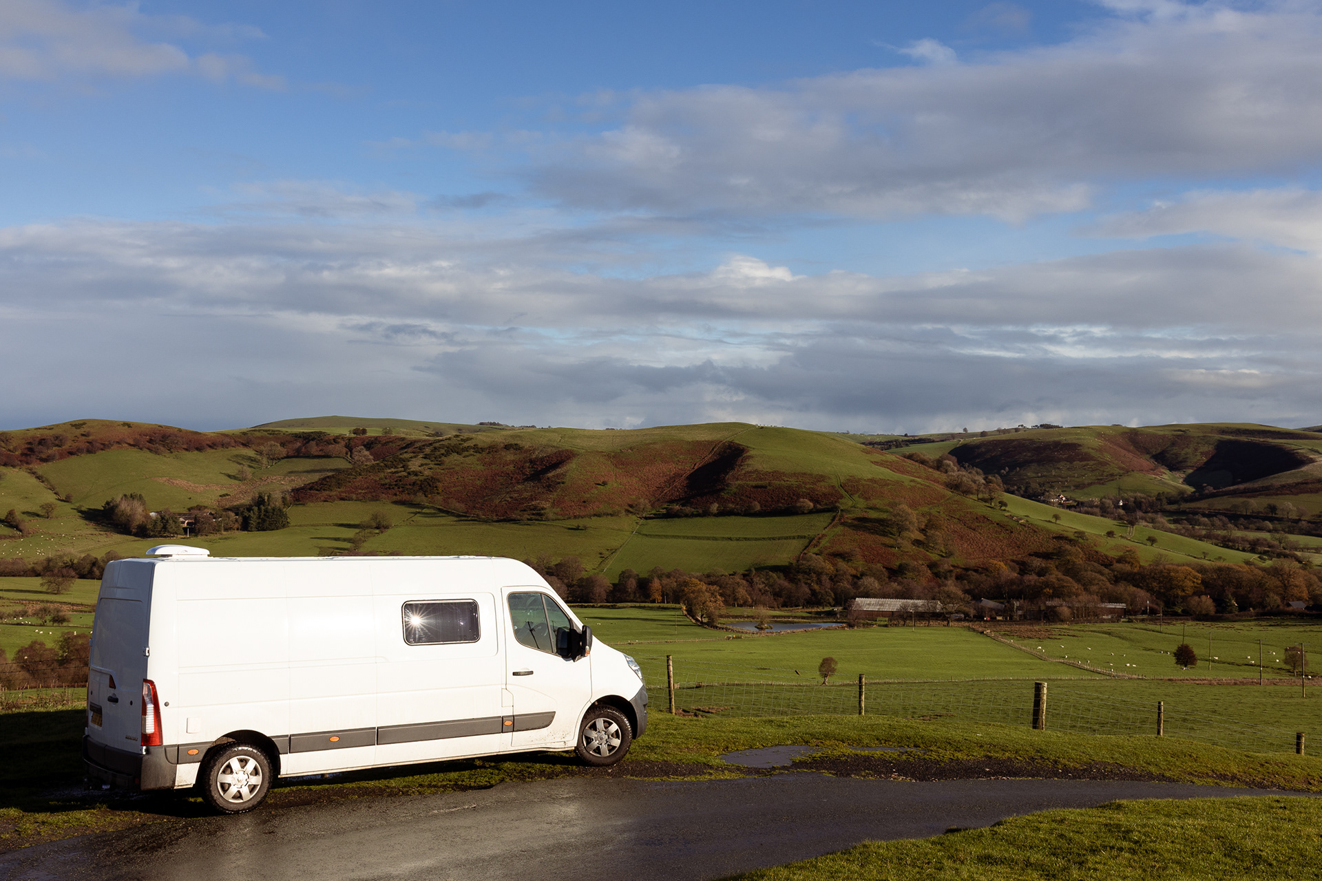 Van made light work of the road over Wild Moor! 