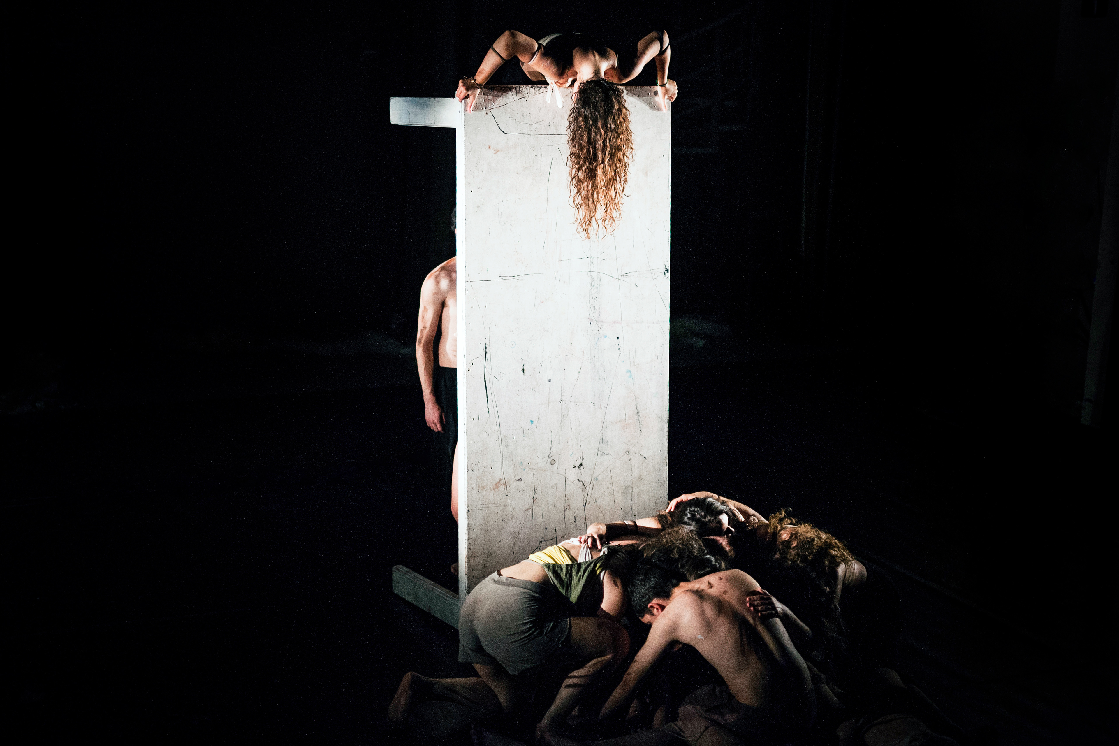 Actors performing on a theater stage