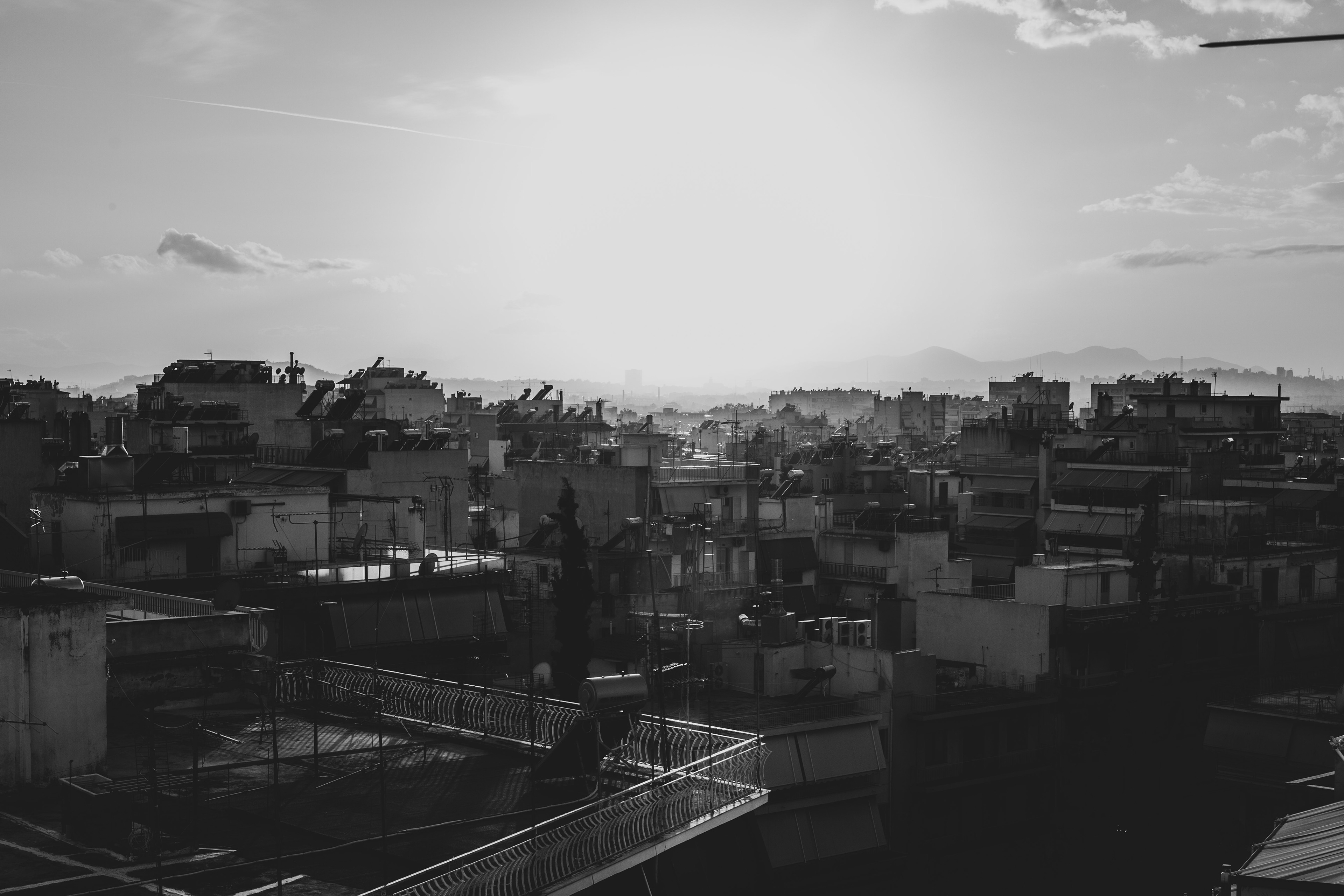 City of solar. Athens rooftops