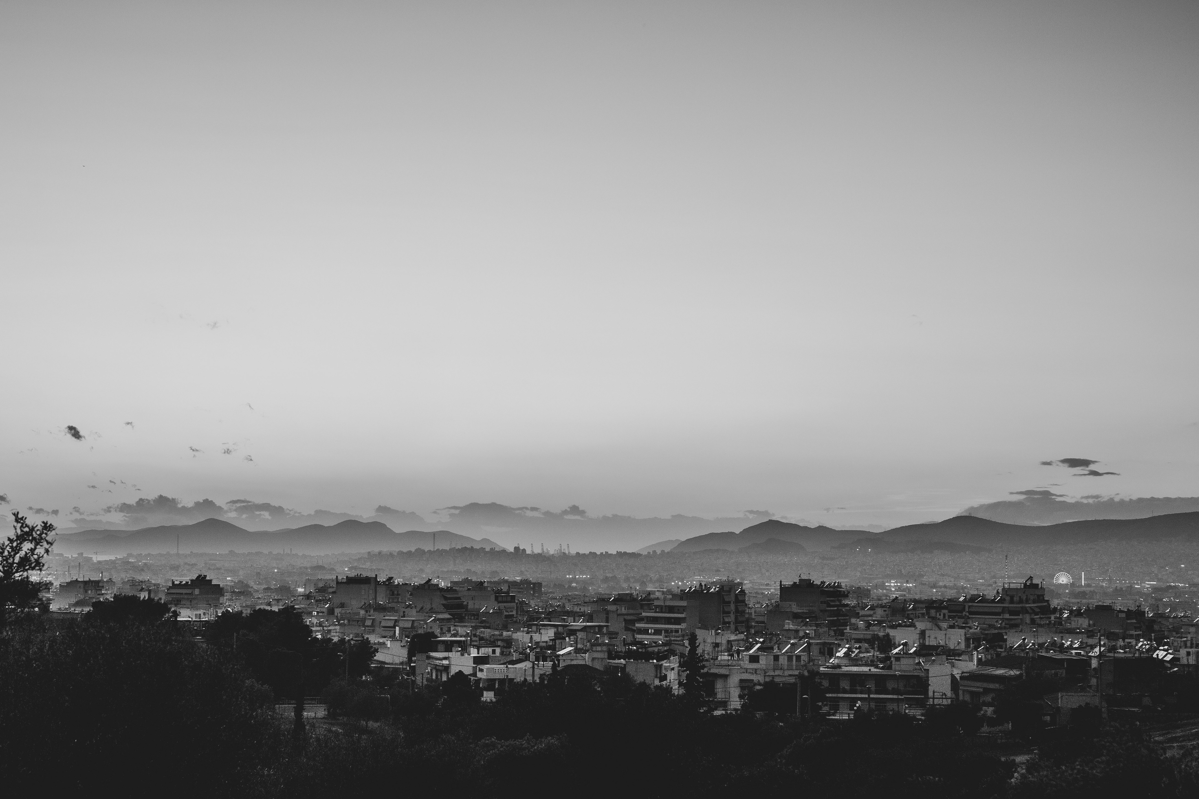 Athens black and white