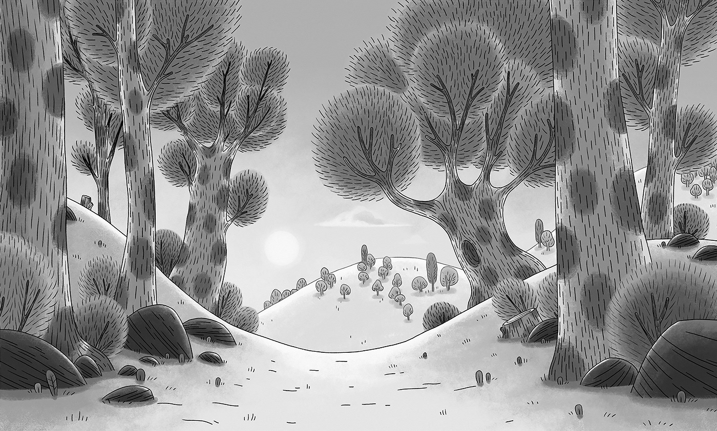 Décor de forêt pour Pompon Ours
