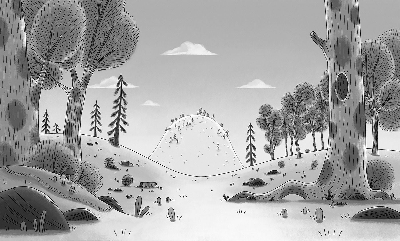 Décor de forêt pour Pompon Ours