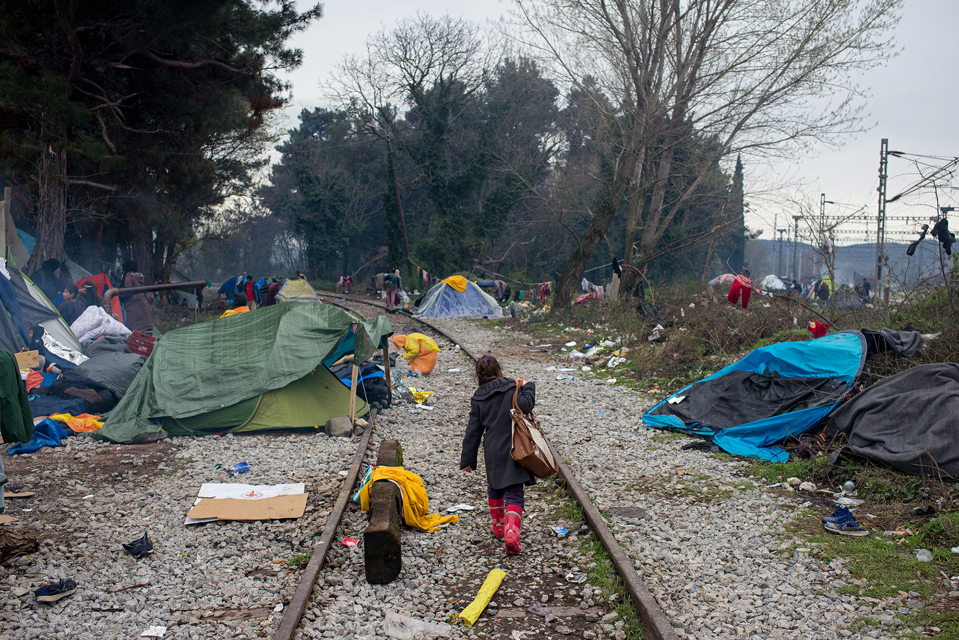 Children in a refugee camp in Idomeni, Greece, 13-16.03.2016.