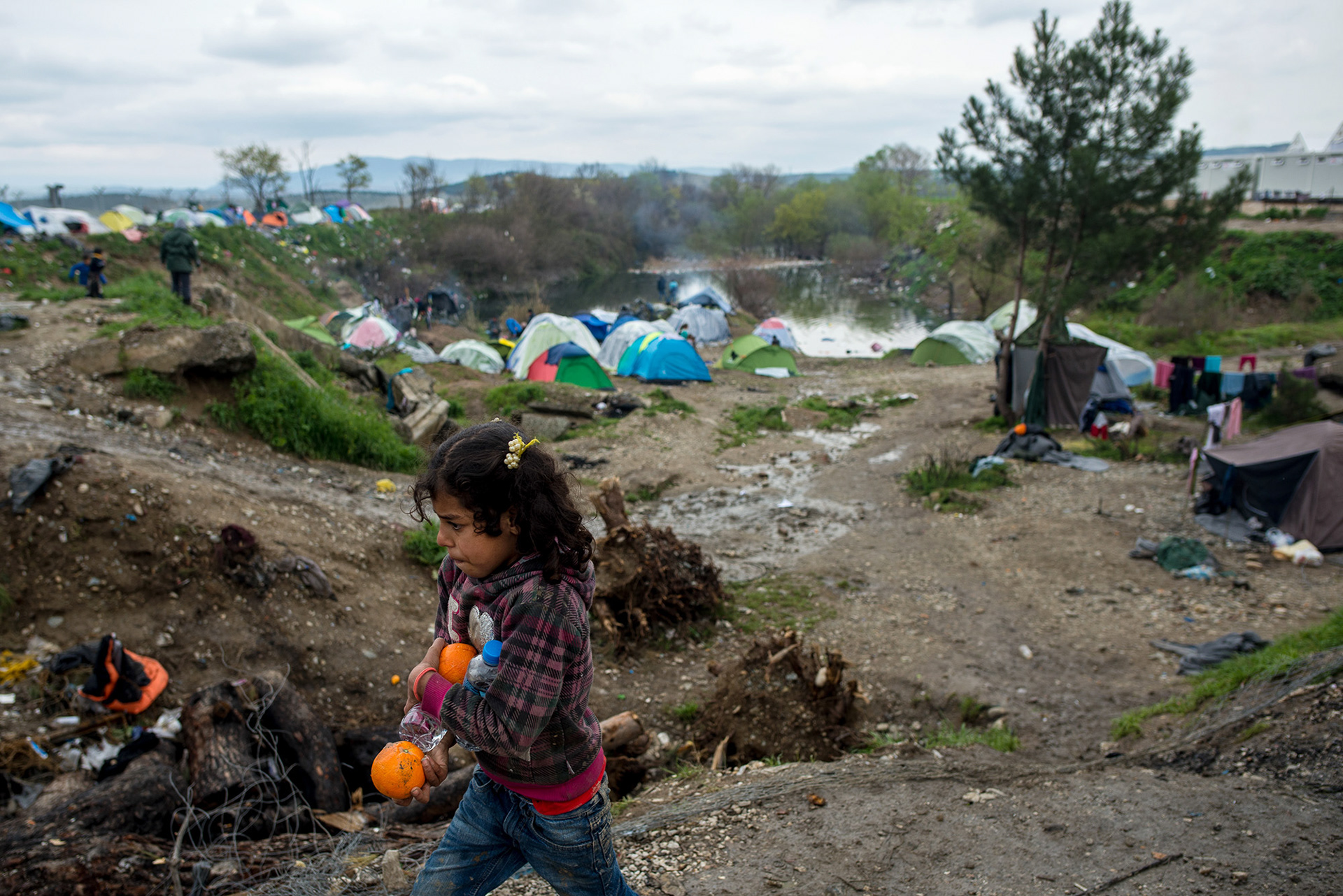 Children in a refugee camp in Idomeni, Greece, 13-16.03.2016.