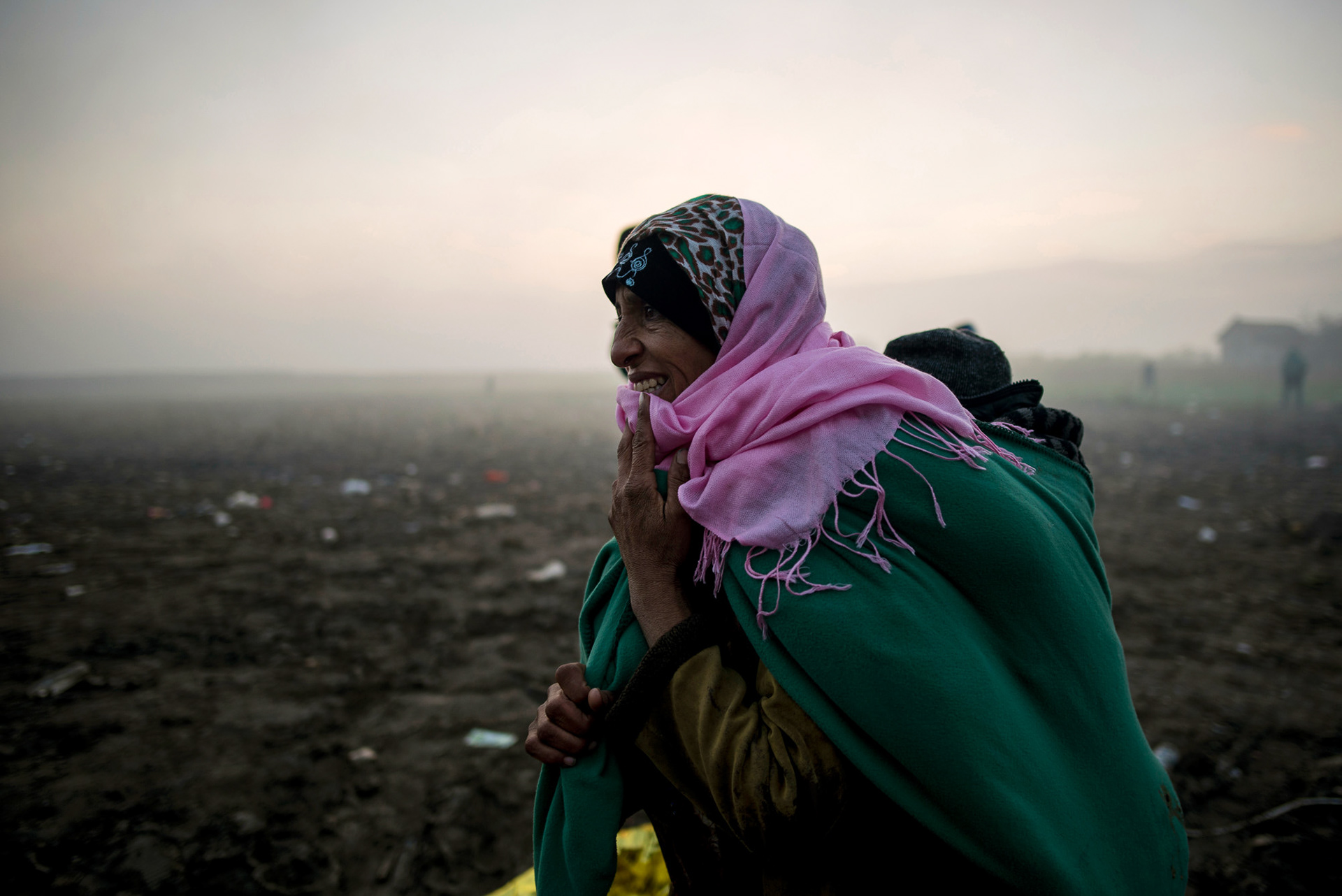 Refugee camp on the border between Serbia and Croatia. Refugees wait for the permission to enter Croatia hoping to be transferred in one of EU countries. Serbia, Berkasovo, 24.10.2015.
