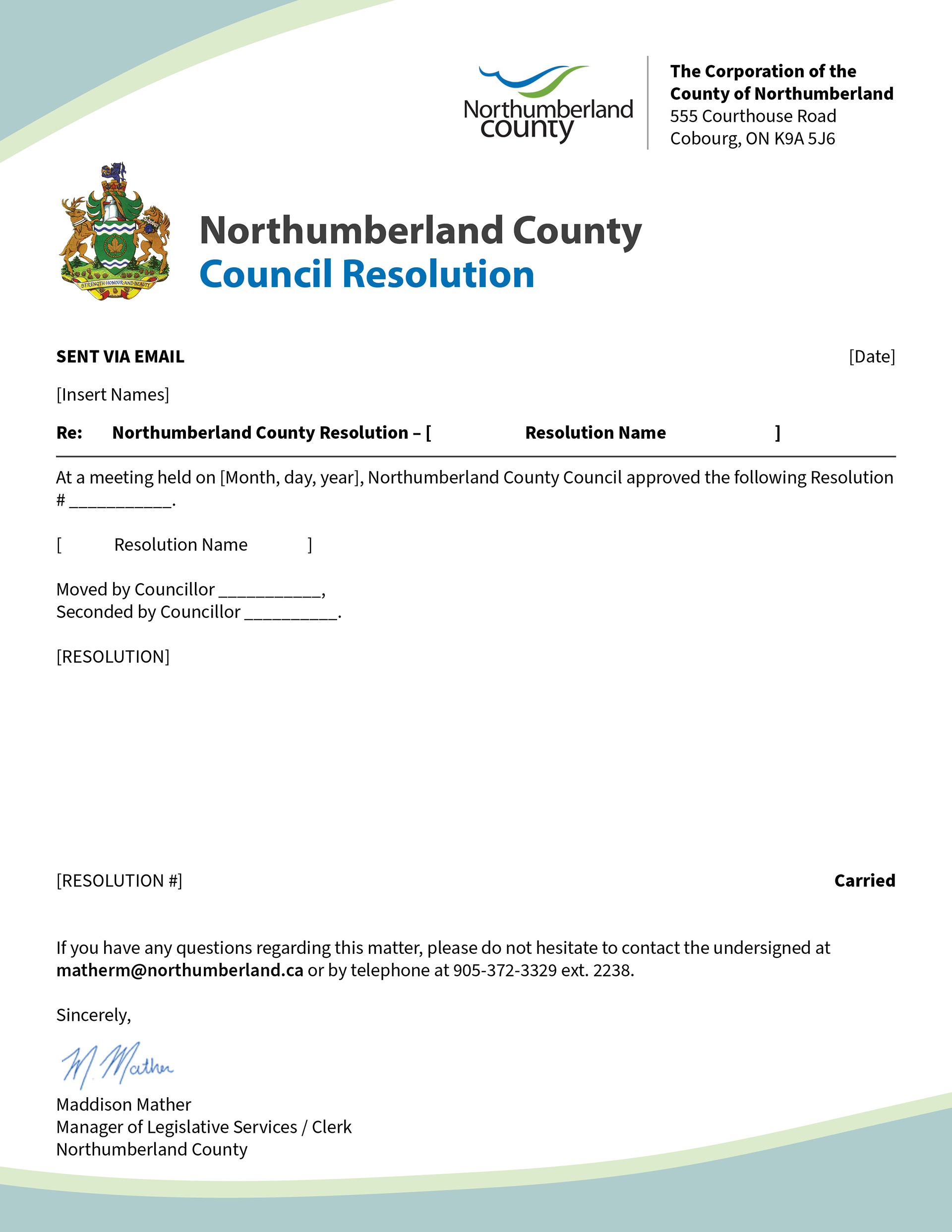 Council Proclamation
