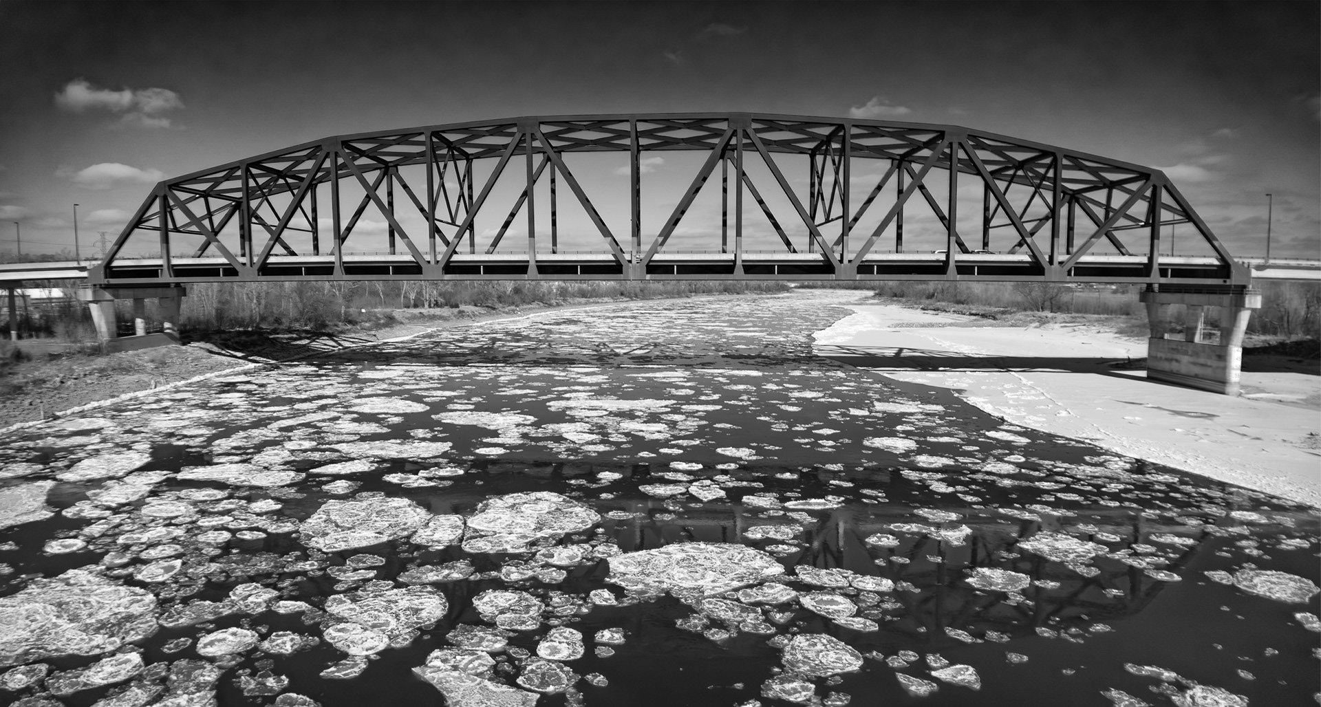 South Omaha Bridge, Missouri River, Winter