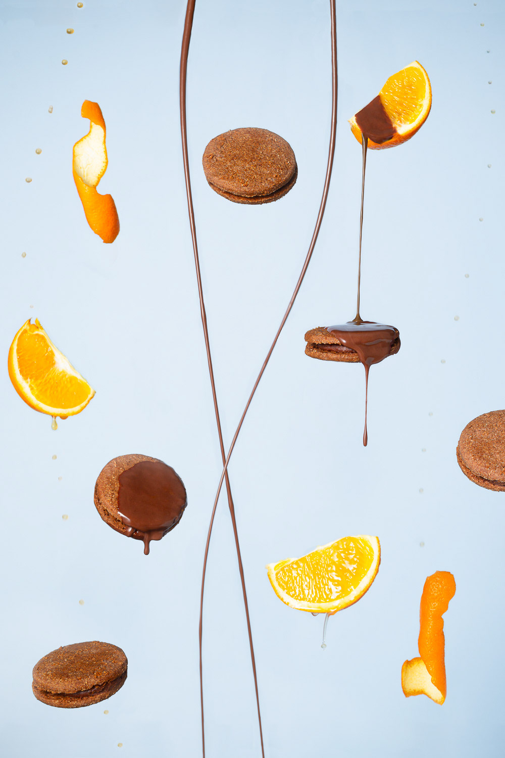 Chocolate and orange levitation photography