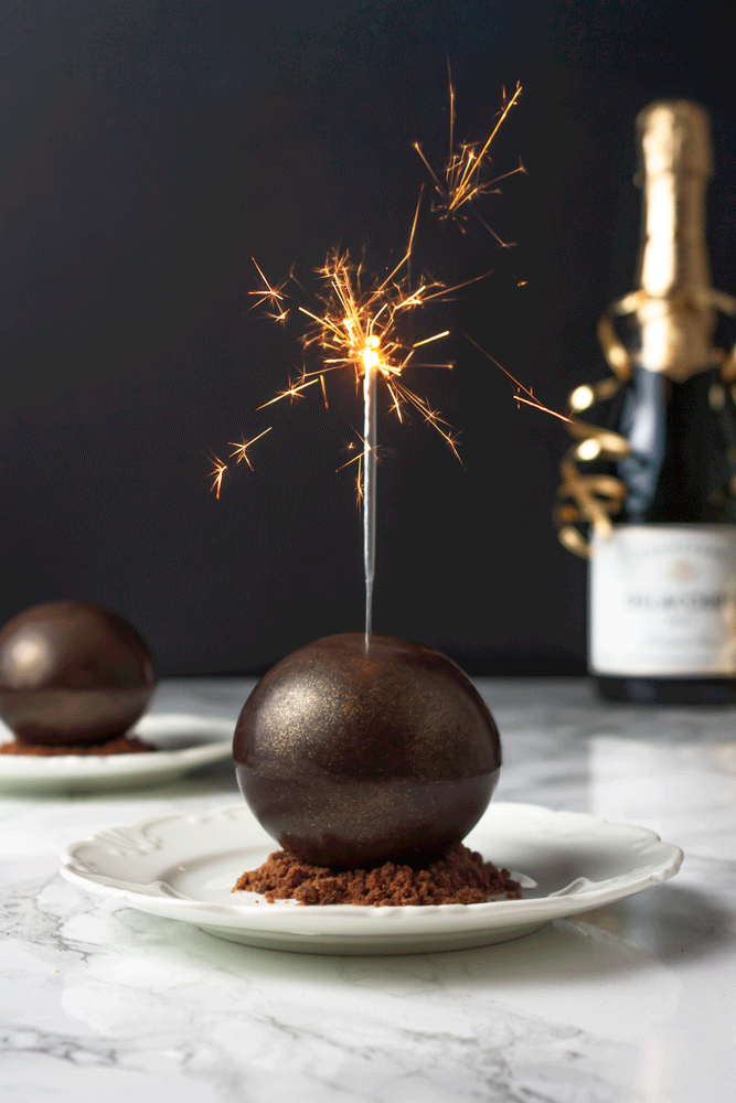 Chocolate bomb with a sparkler celebration stop motion video