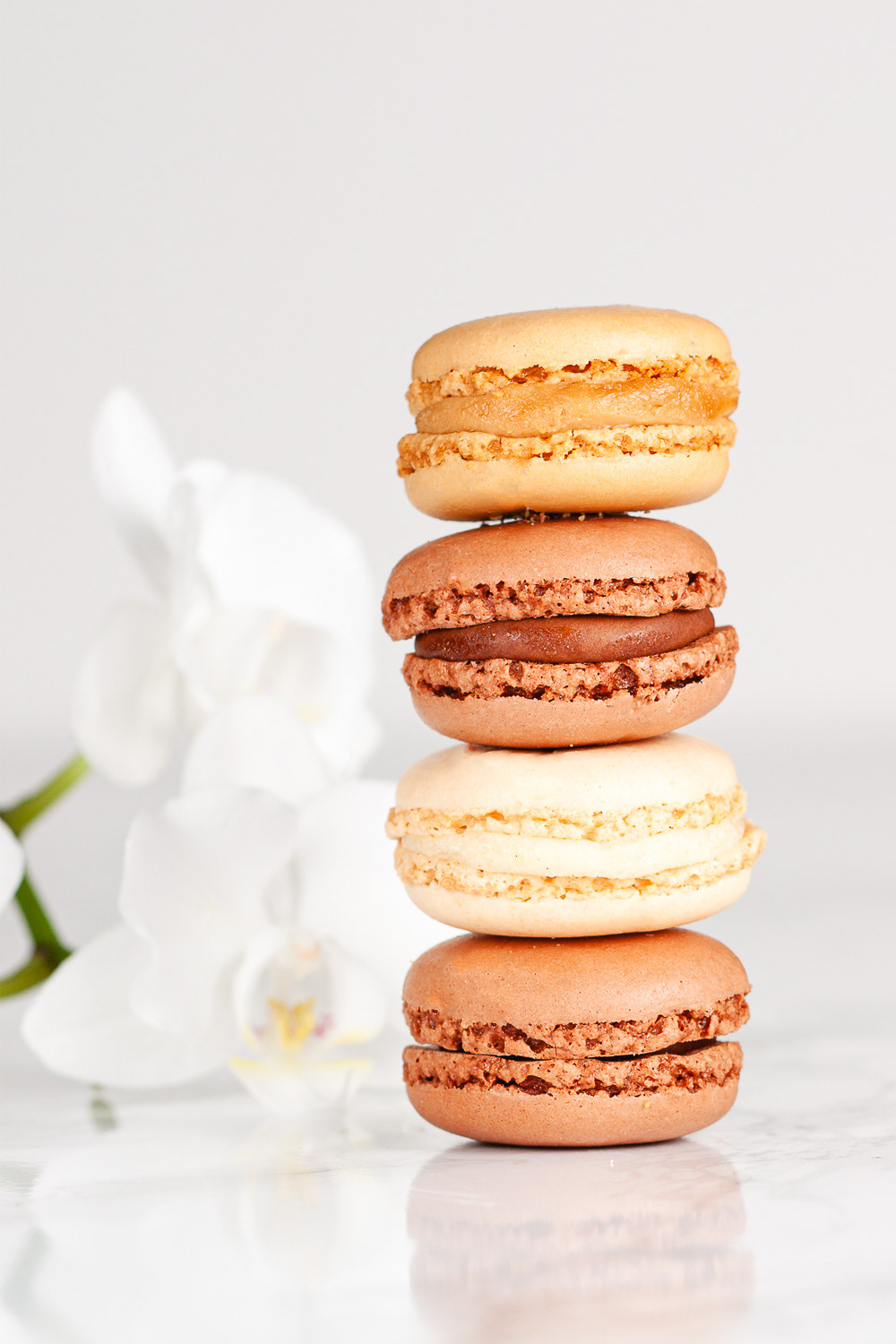 Stack of colourful macaroons