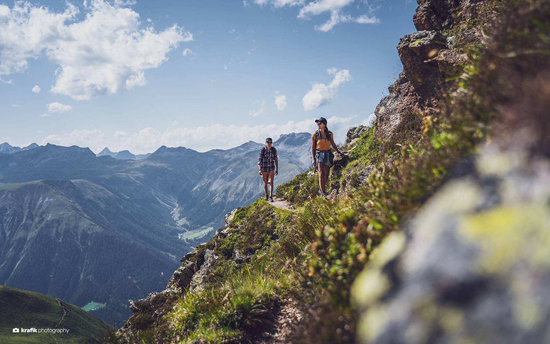 Hikers - Rinerhorn Davos Glaris Switzerland