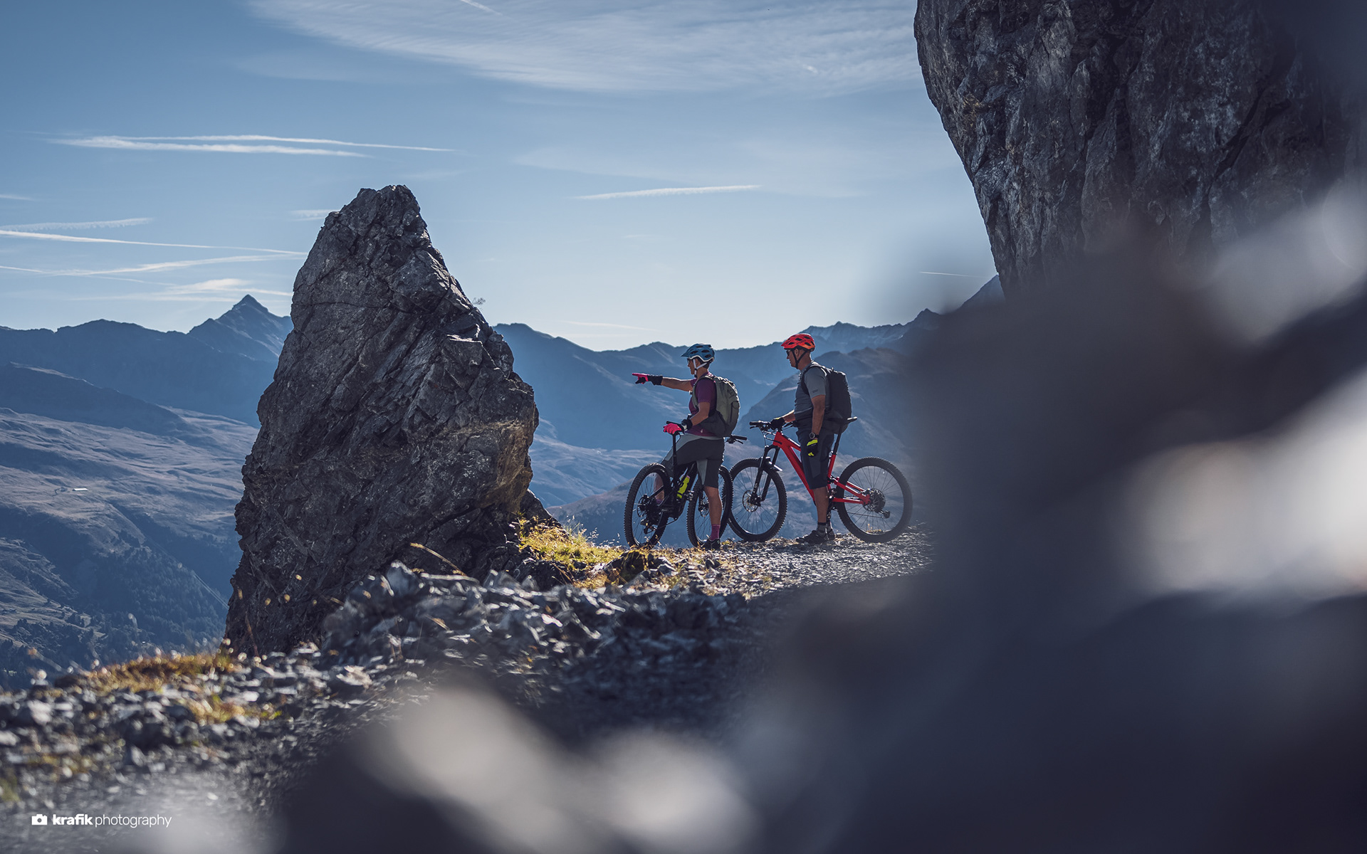 Mountainbiker - Panoramaweg Parsenn Davos Switzerland
