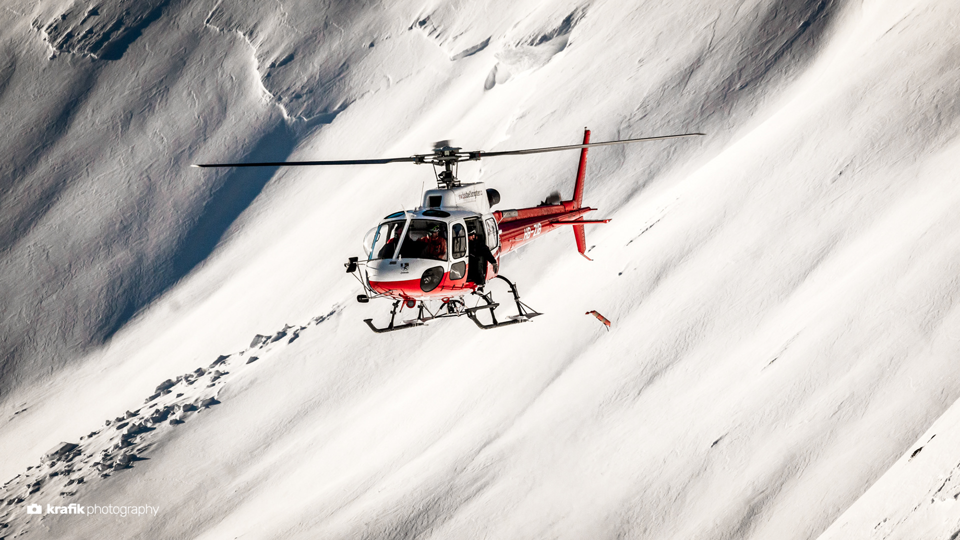 Snow patrol clearing the avalanges - Skiresort Jokobshorn Davos Switzerland