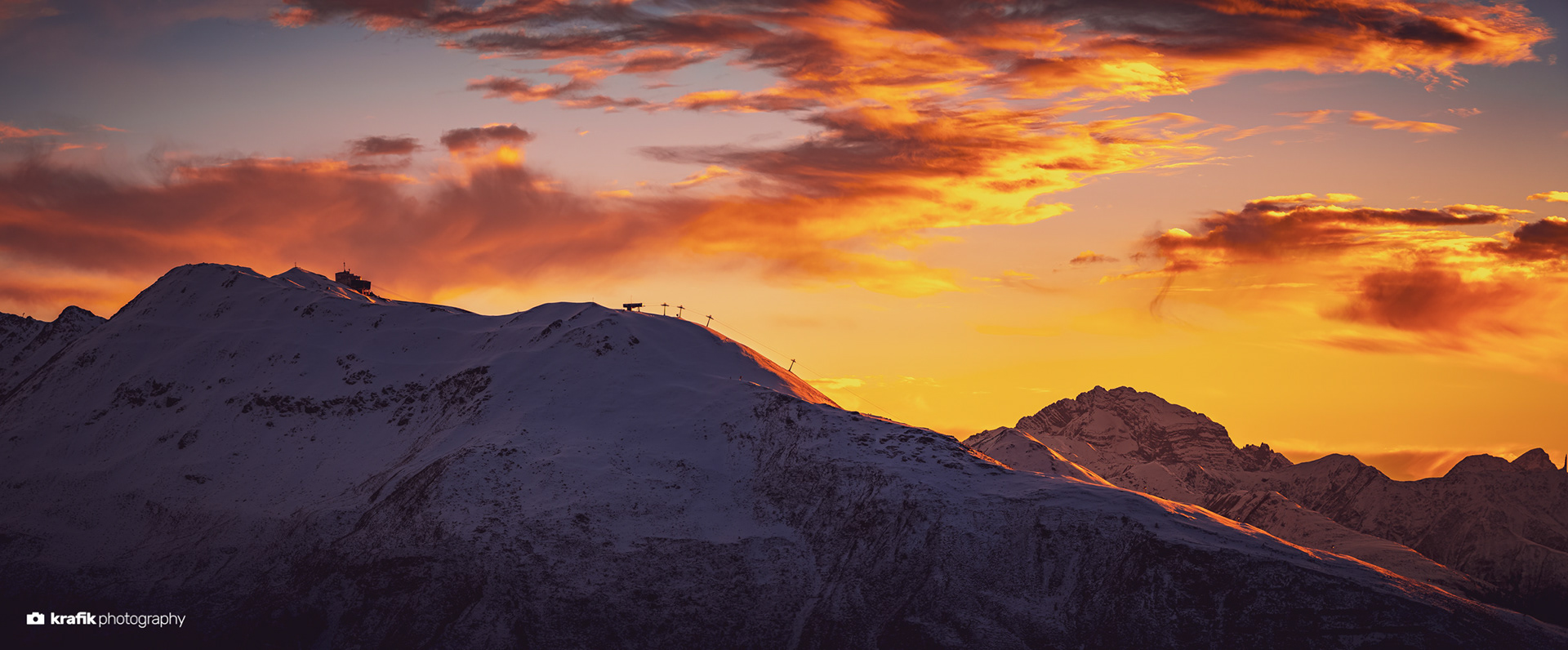 Sunset Brämabüel - Skiresort Jakoshorn Davos Switzerland