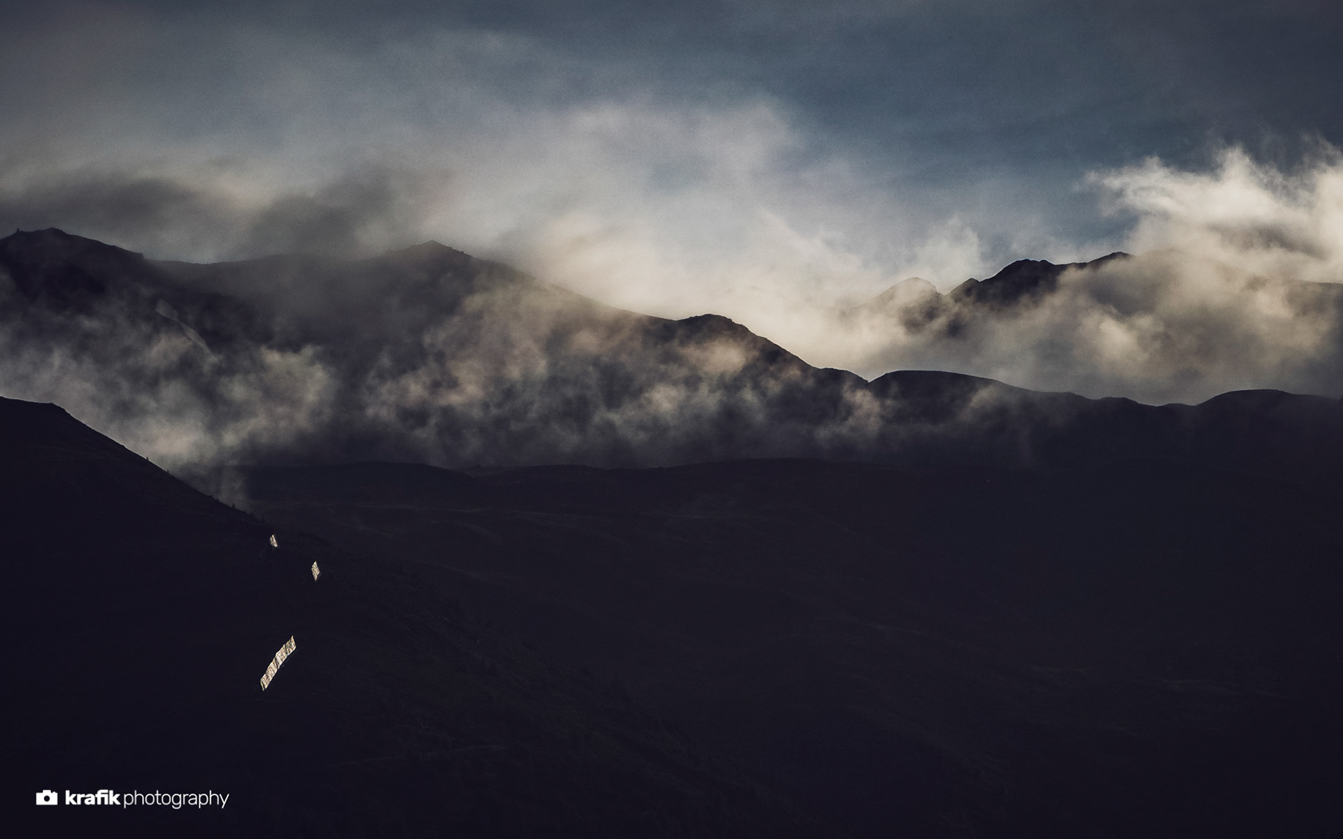 Clouds in the mountains - Chröbschhorn Davos Switzerland