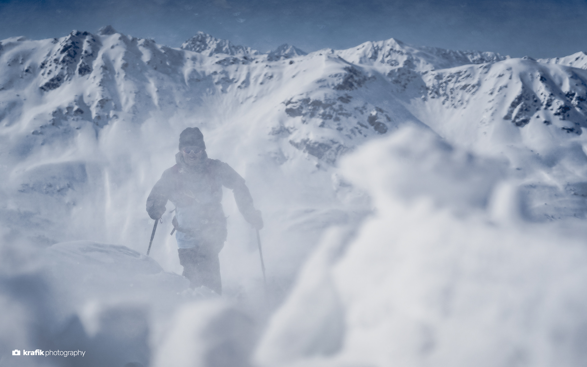 Snowboarder Remo Brülhart - Hiking at the skiresort Pischa Davos Switzerland