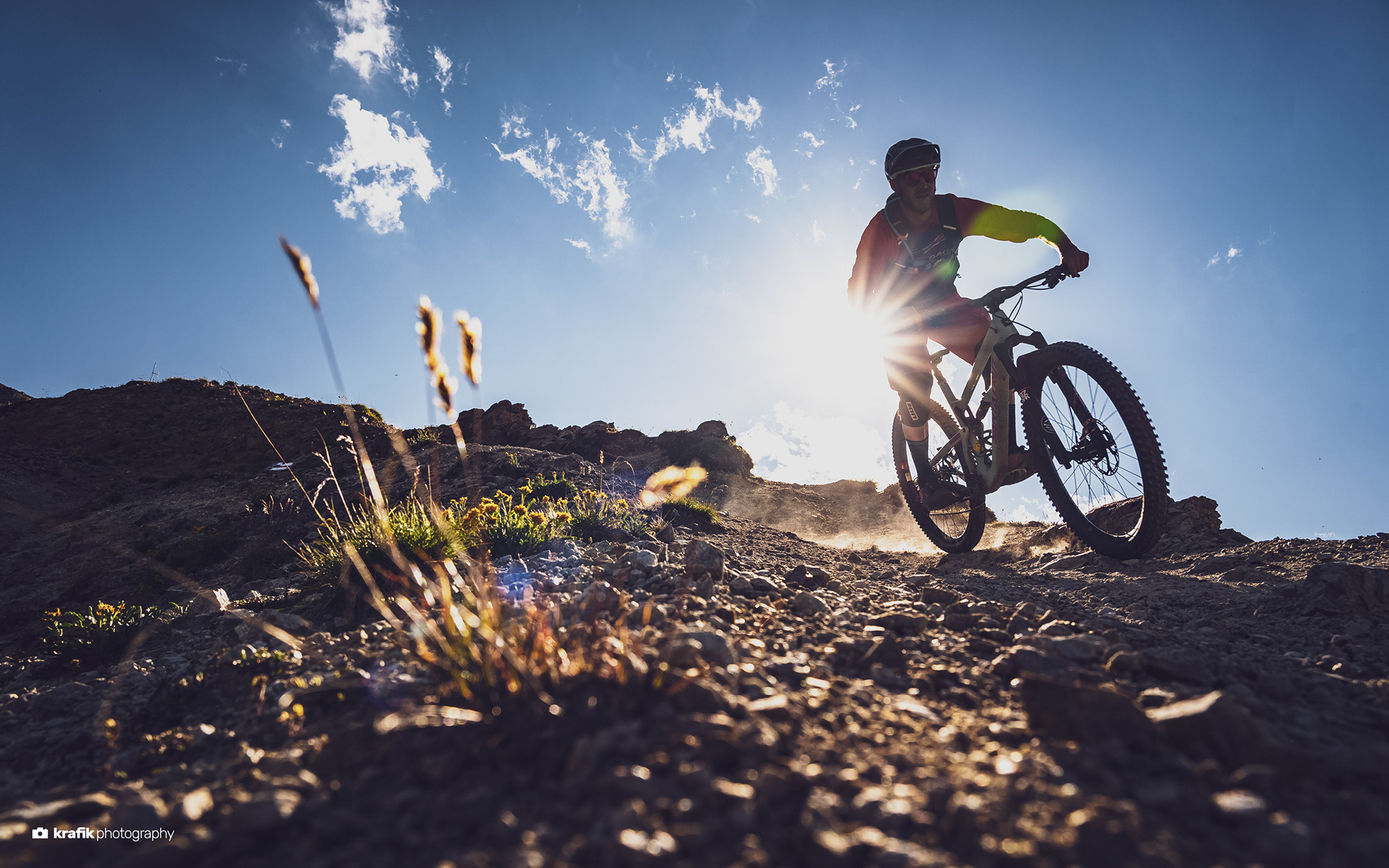 Mountainbiker Teufitrail - Jakobshorn Davos Switzerland