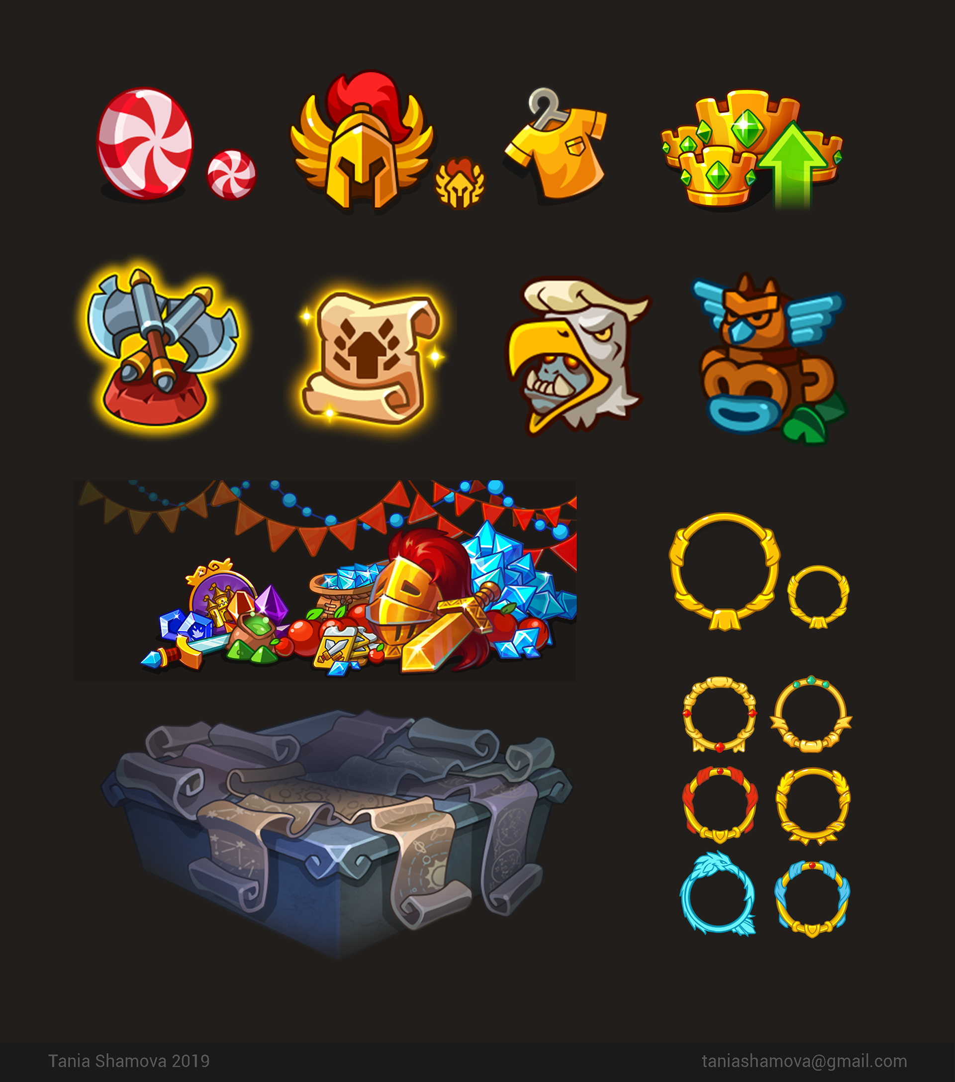 Game icons and UI elements