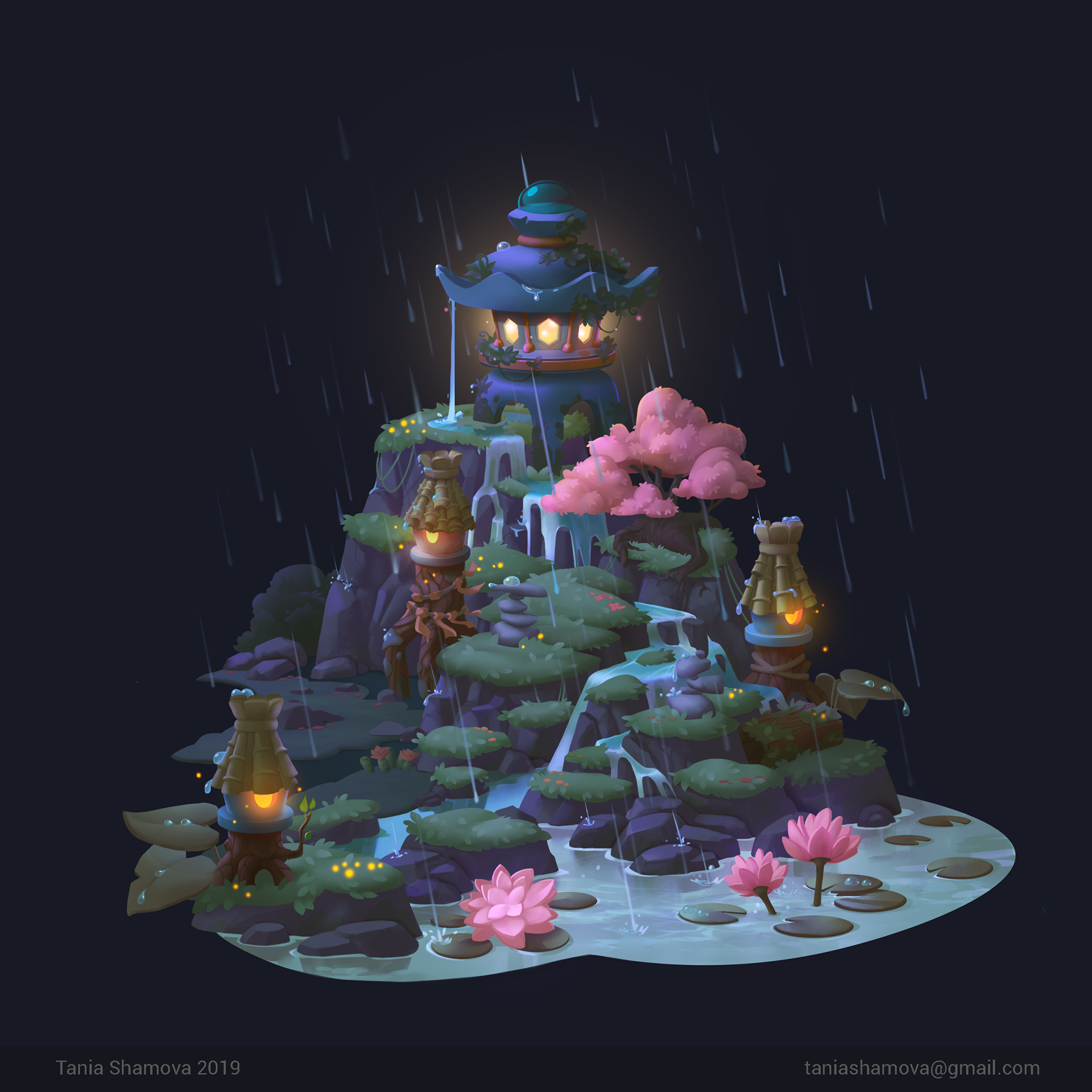 Diorama scene for 3D mobile app Loona