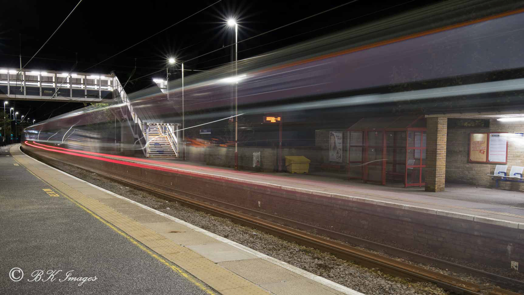 Train light trails taken during a club outing at Shipley station