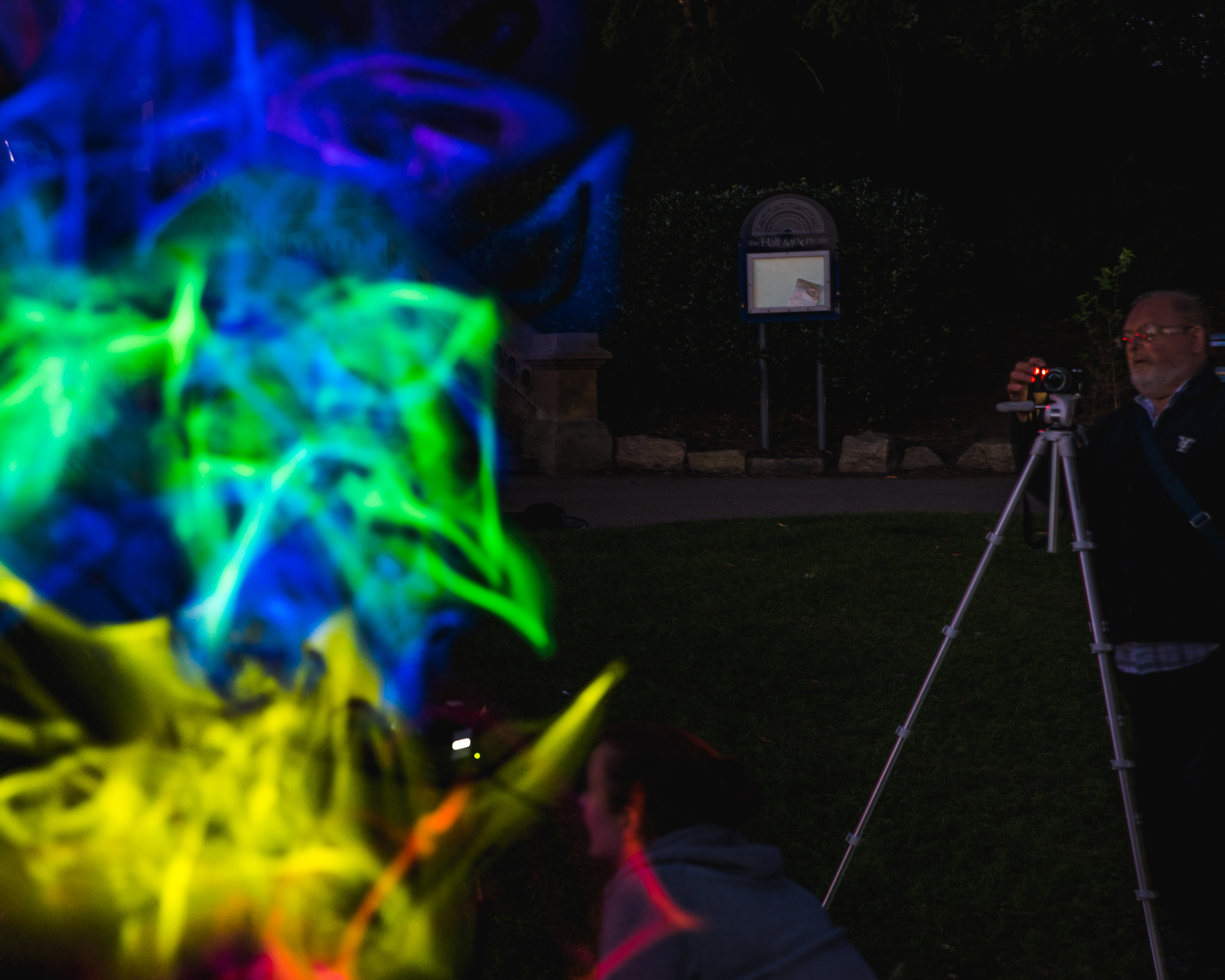 Glow-sticks club outing at Roberts Park